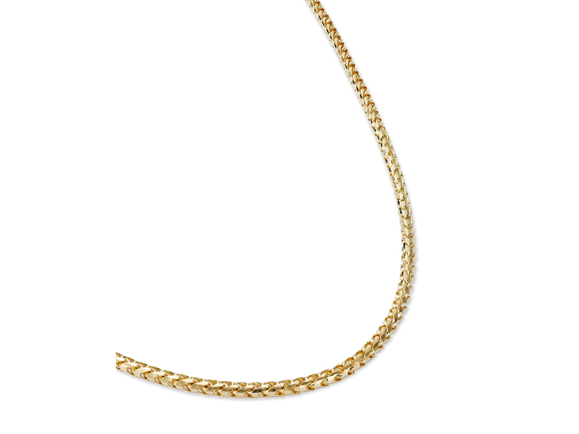 Men's Franco Link Chain Necklace in 14K Yellow Gold, 22" — Image 3