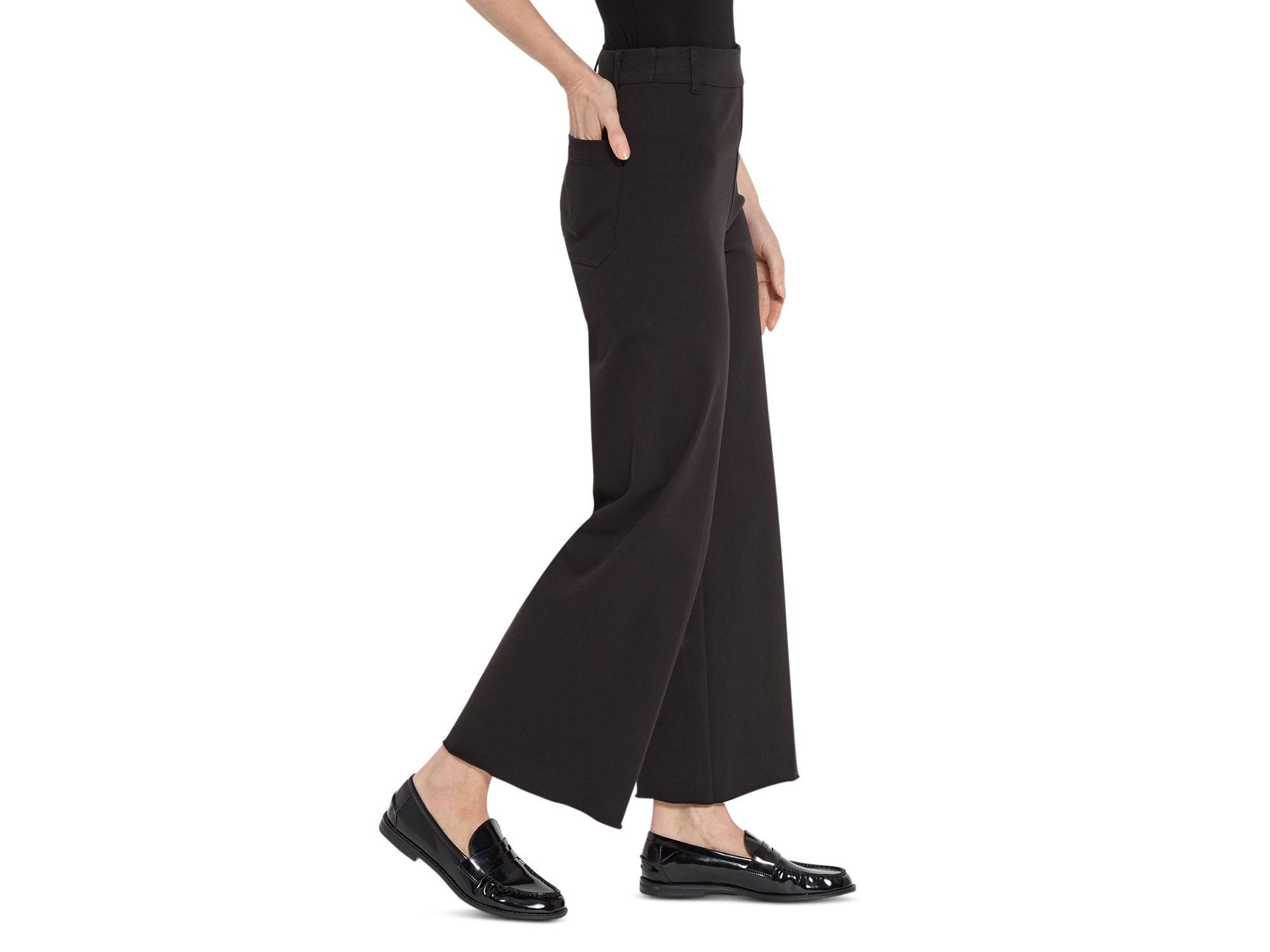 Erin High Rise Ankle Wide Leg Jeans in Black — Image 5