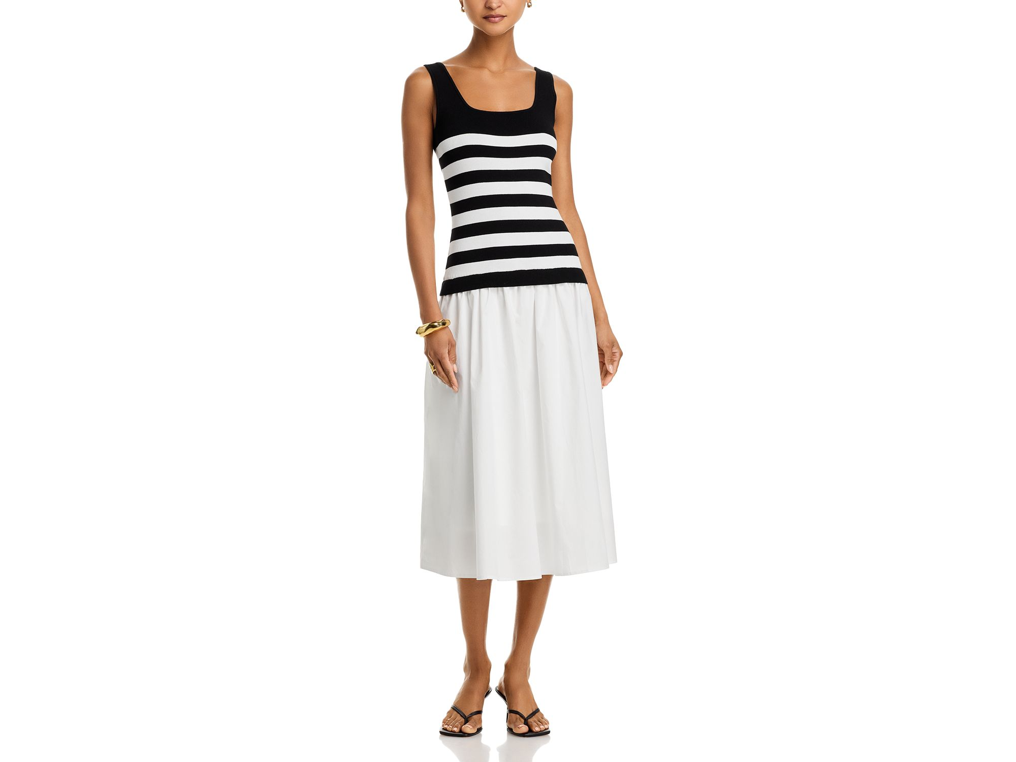 Stripe Mixed Media Dress - Exclusive — Image 3