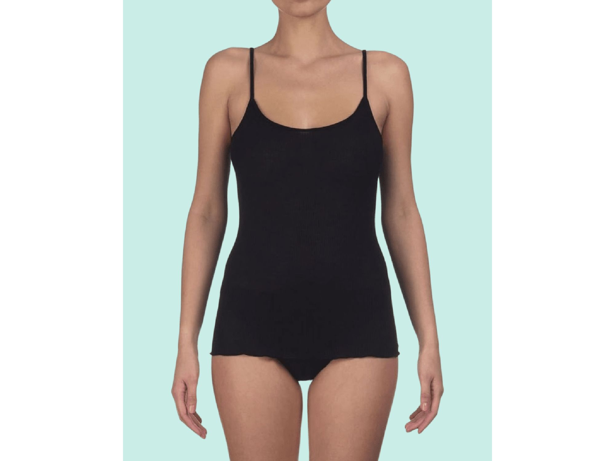 Ribbed Wool & Silk Scoop Neck Camisole — Image 4