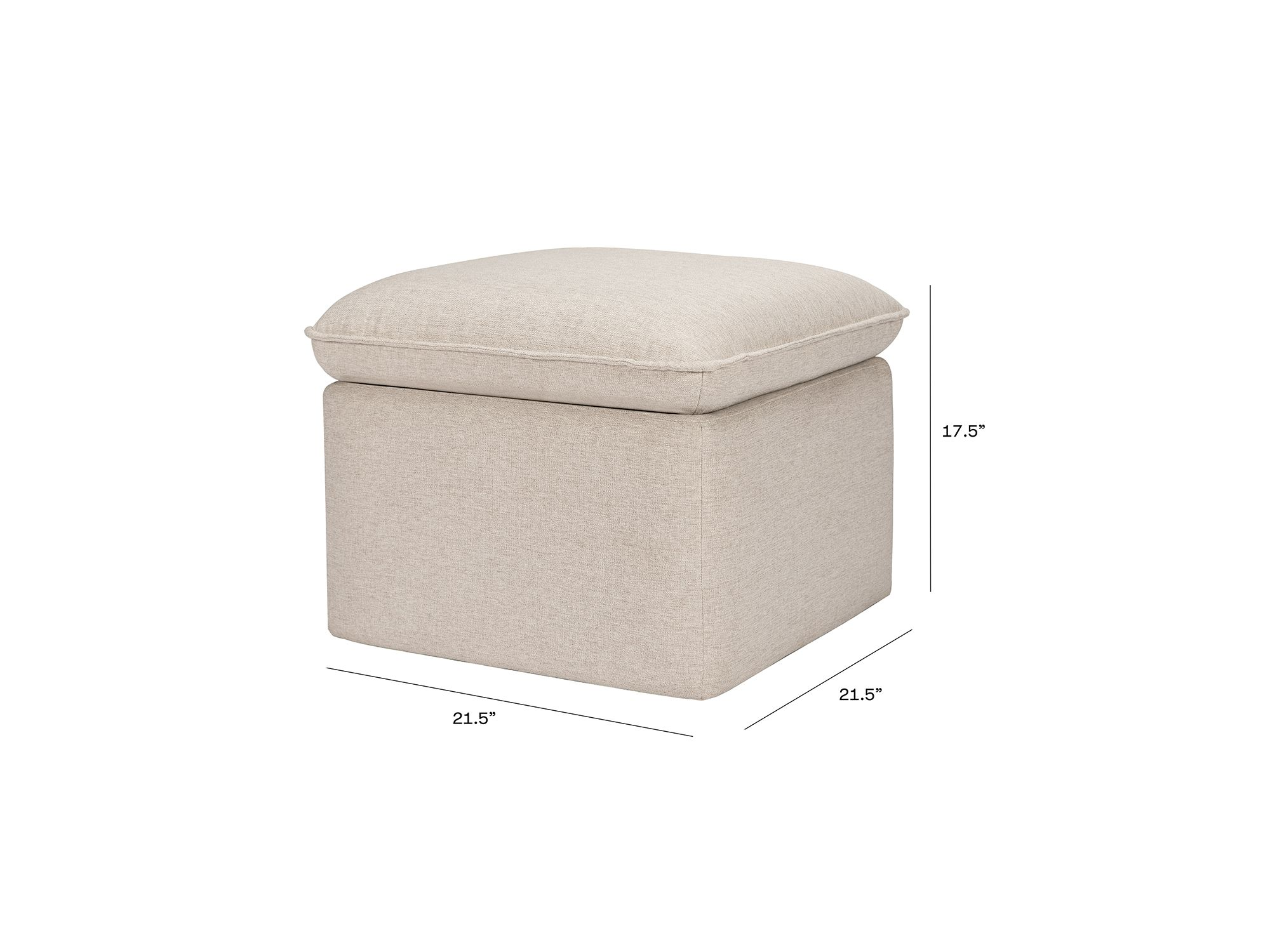Cali Storage Ottoman in Eco Performance Fabric with USB port | Water Repellent & Stain Resistant — Image 5