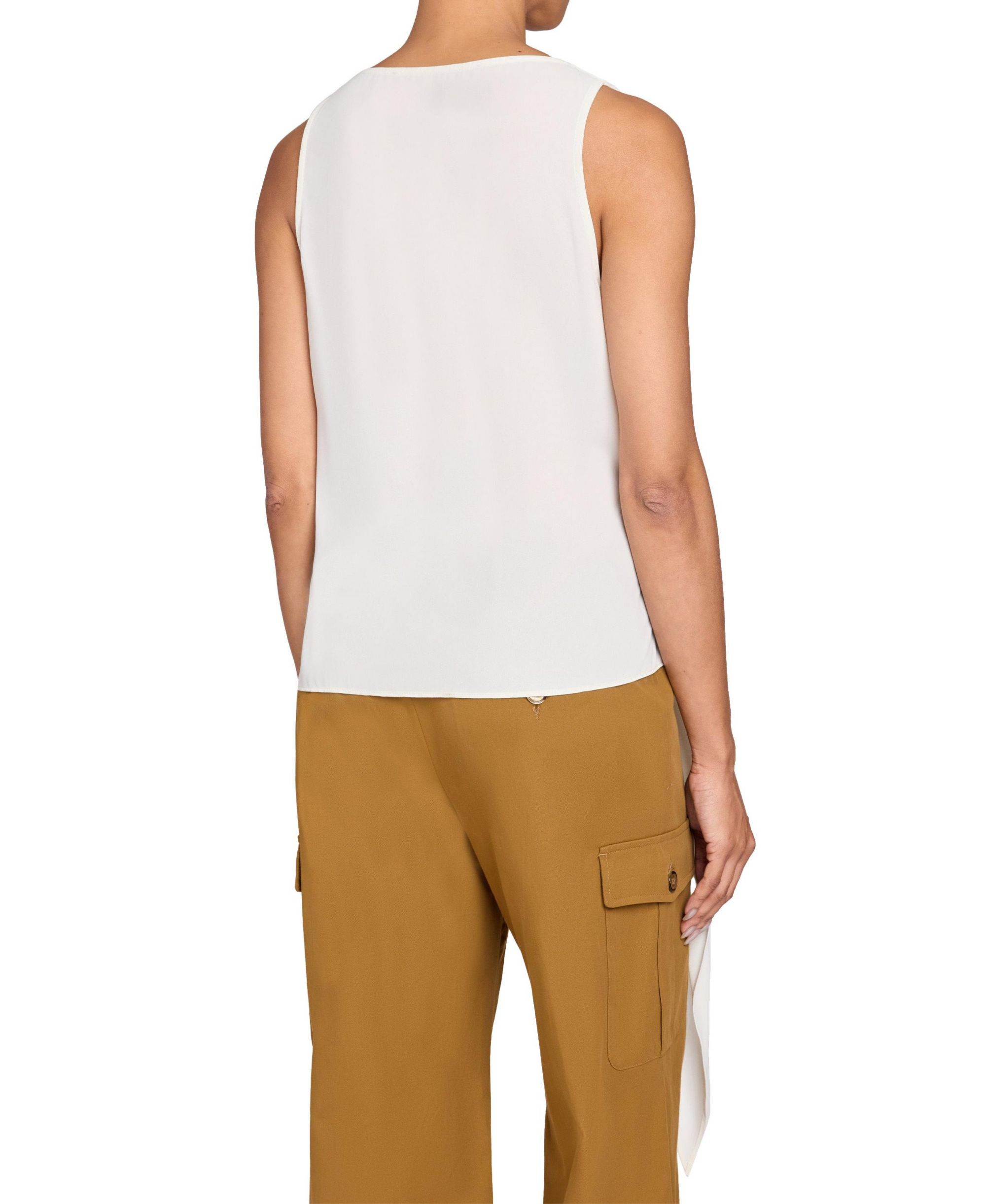 DANNA Sleeveless Faux Wrap Top in Fluid Crepe — Image 3