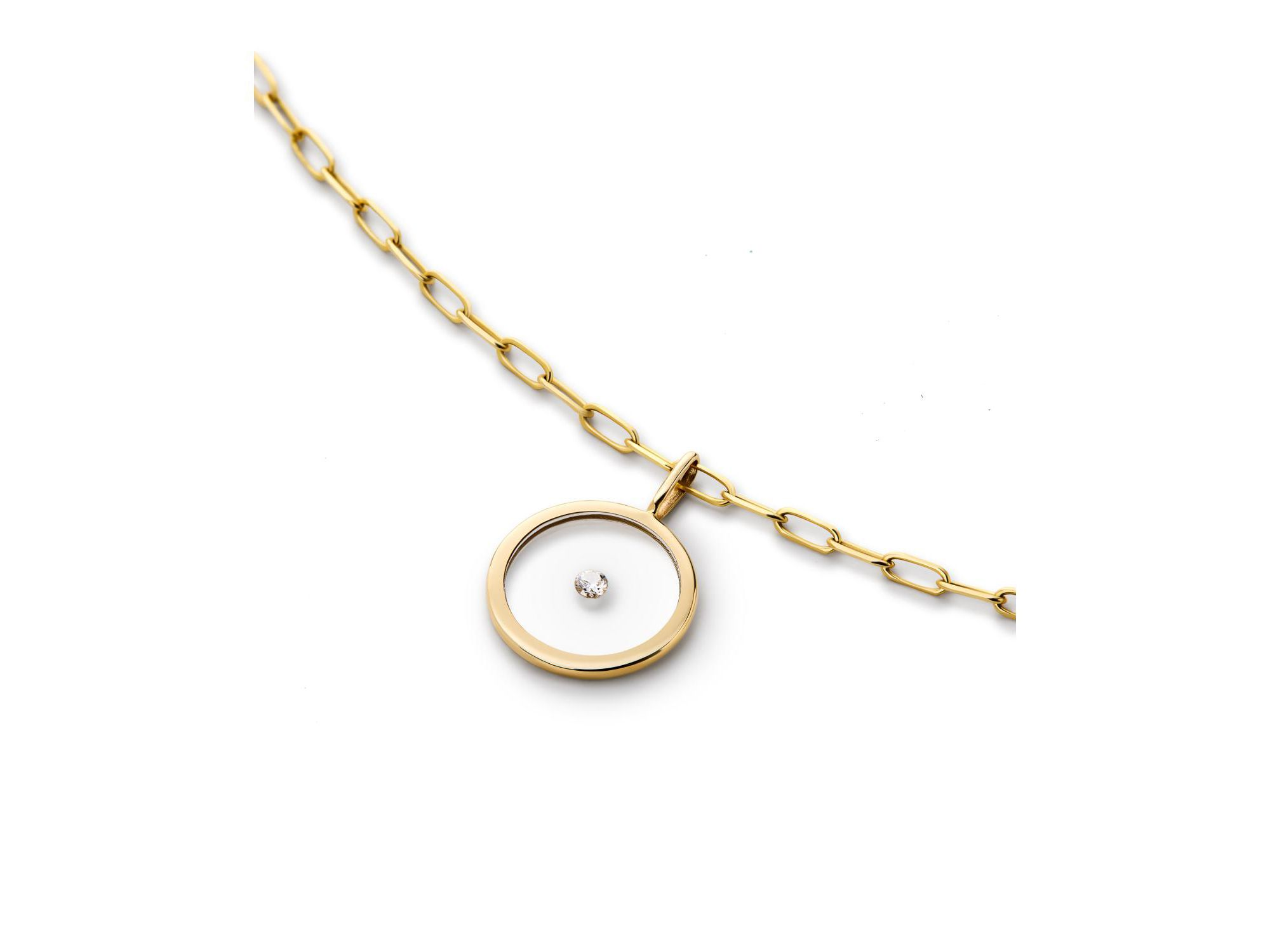 10k Gold Floating Lab Grown Diamond Large Necklace — Image 5