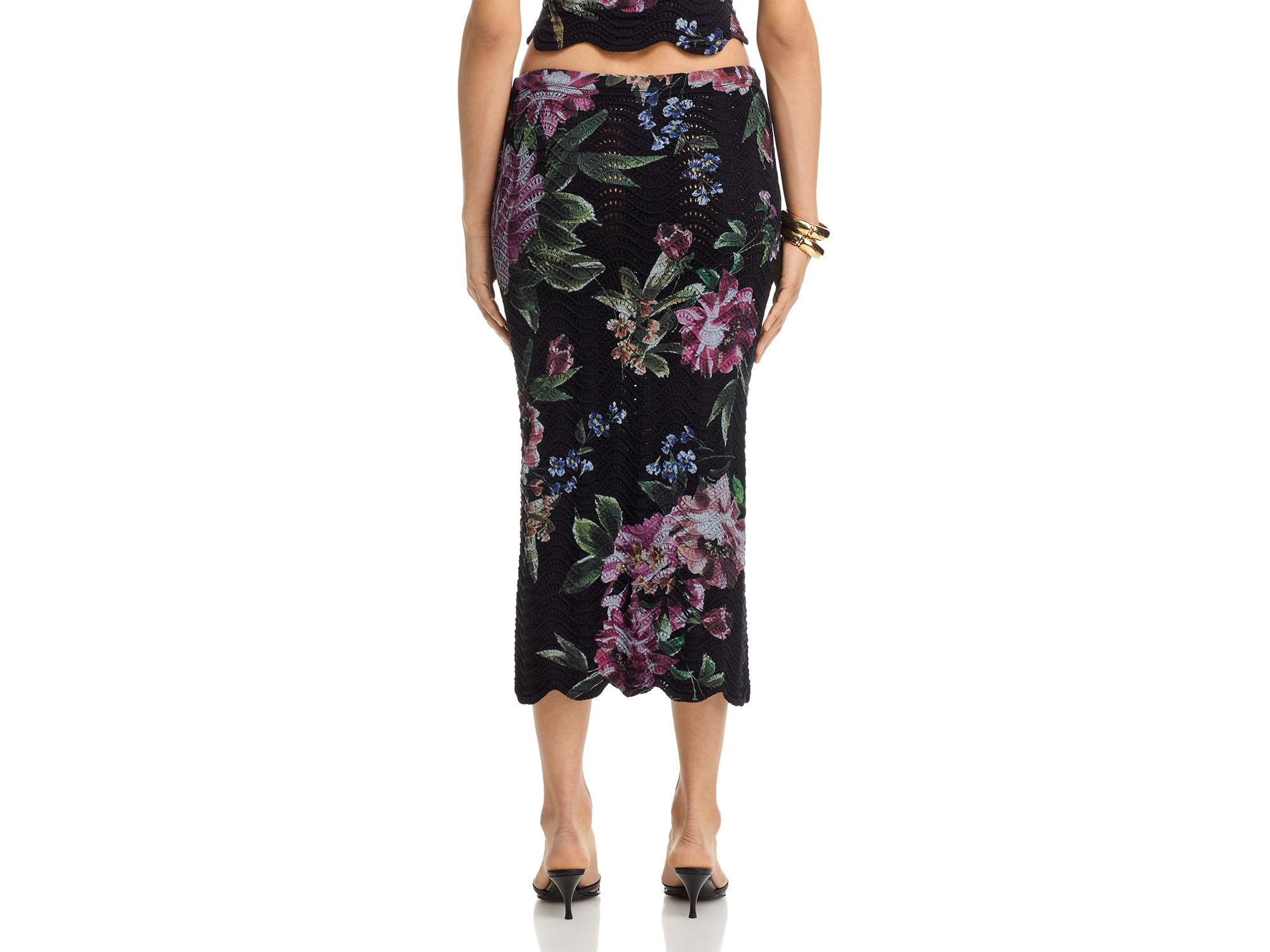 Floral Sweater Knit Midi Skirt - Exclusive — Image 3