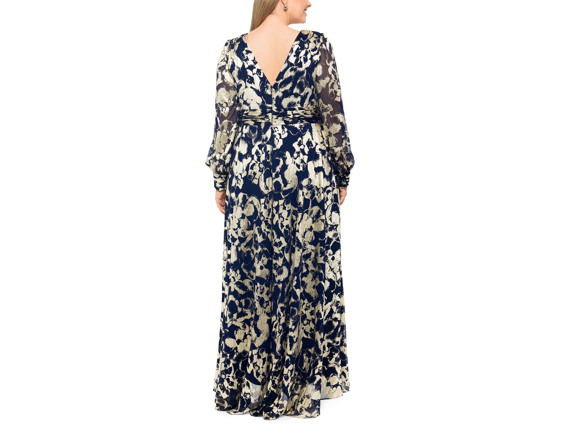 Plus Foil Printed Mesh Gown — Image 4