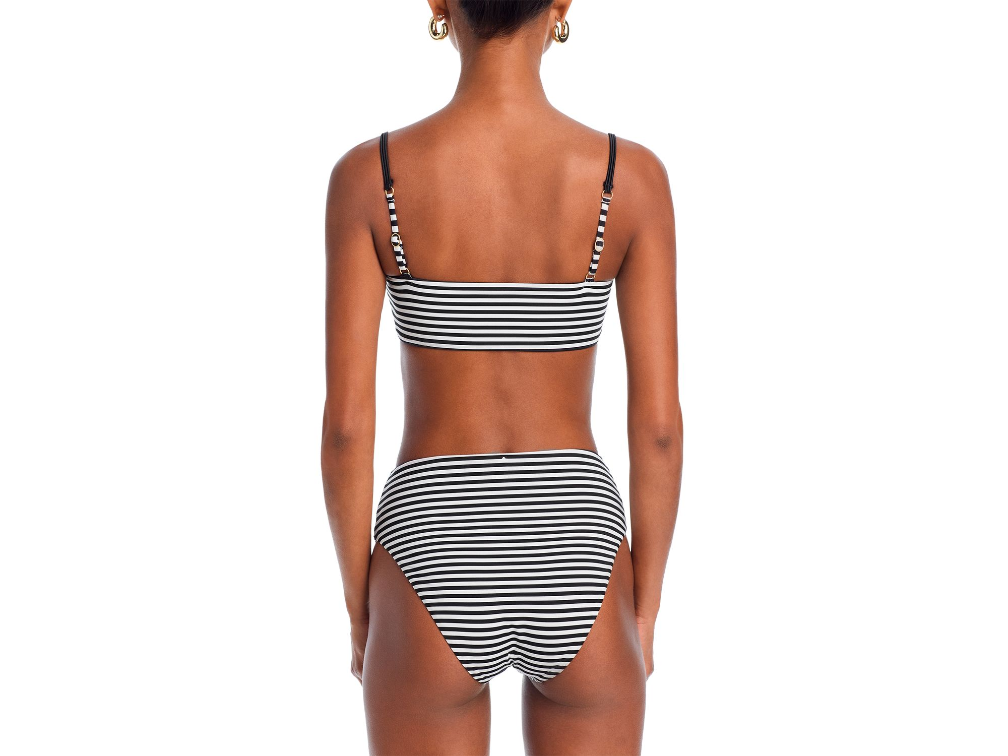 Striped Square Neck Bikini Top & Striped High Waisted Bikini Bottom - Exclusive — Image 6