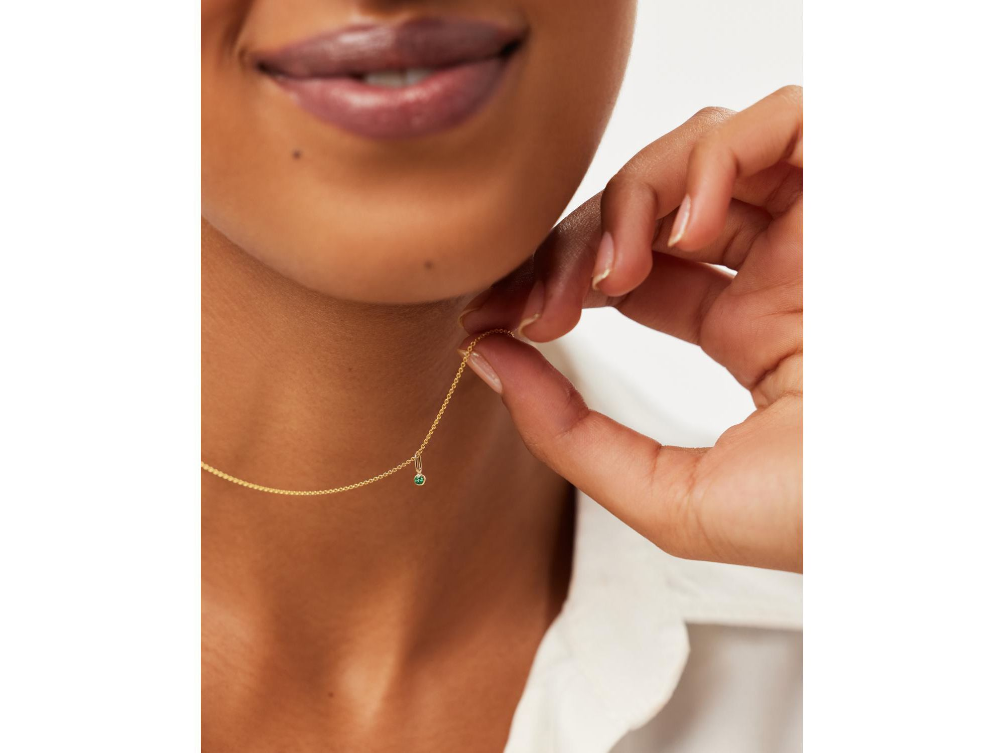 Solid Gold - Birthstone Necklace — Image 3