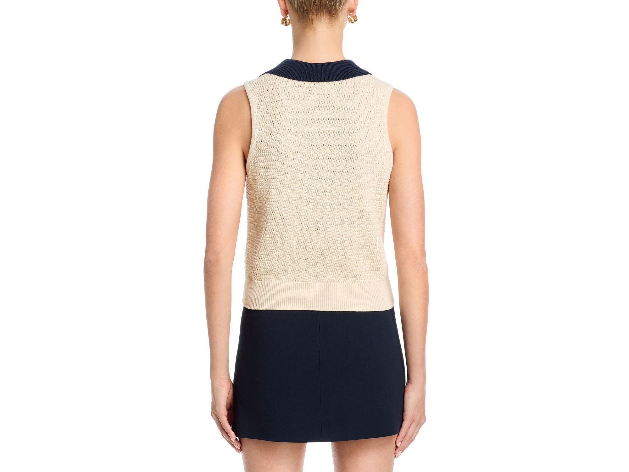Mozart Contrast Knit Collared Sweater — Image 3