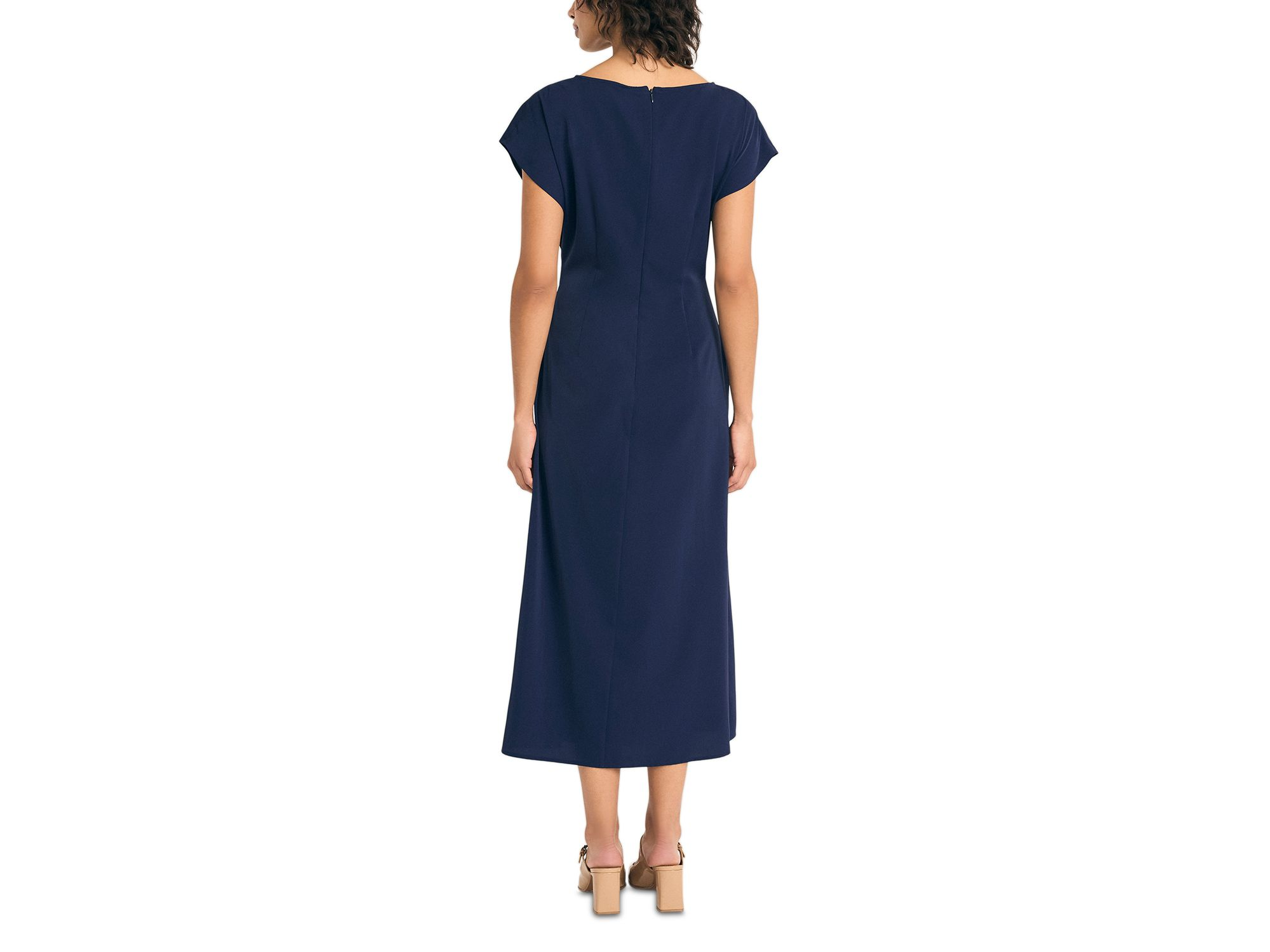Faux Wrap Midi Dress — Image 4