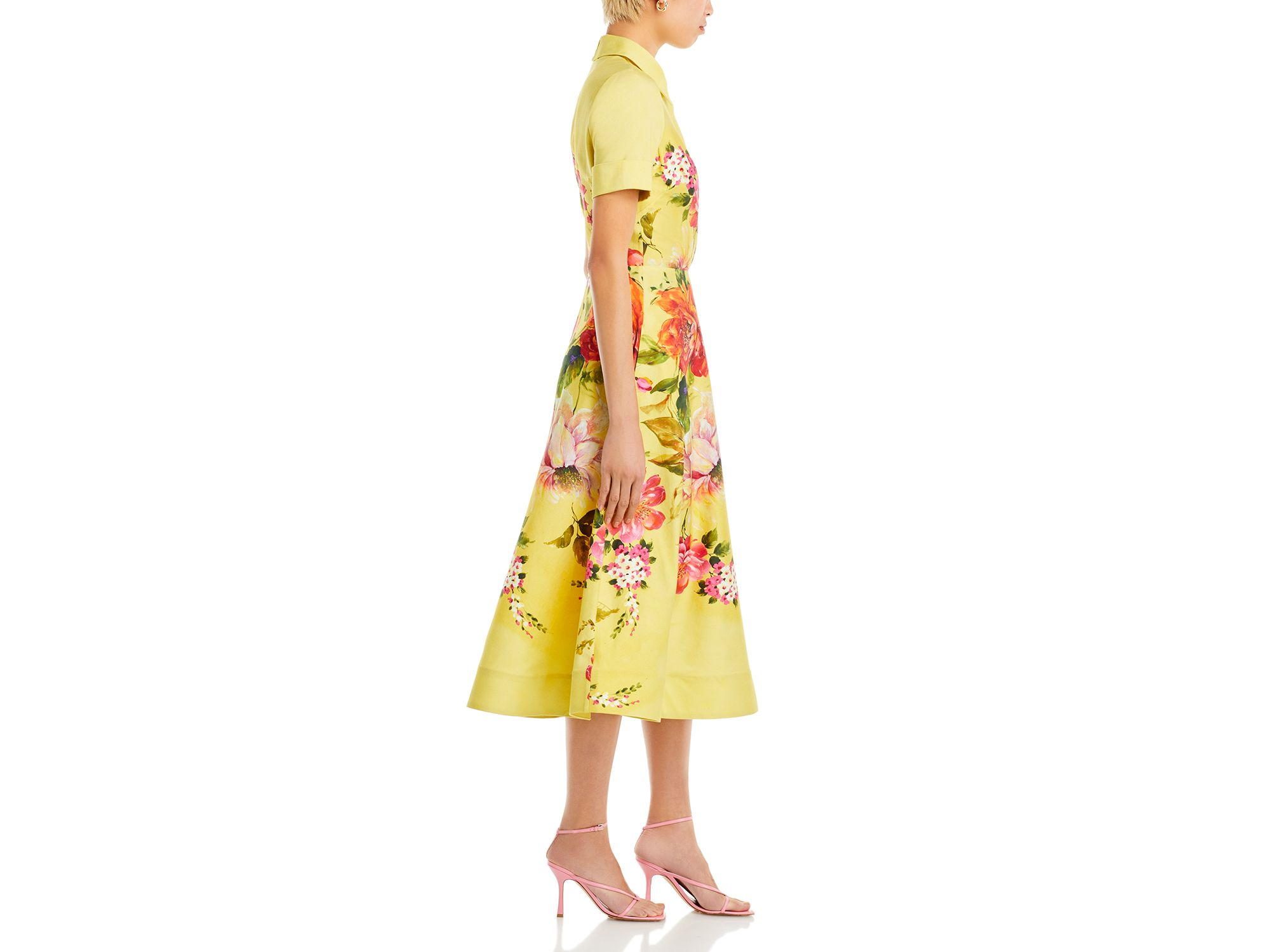 Bold Floral Print Shirt Midi Dress — Image 8