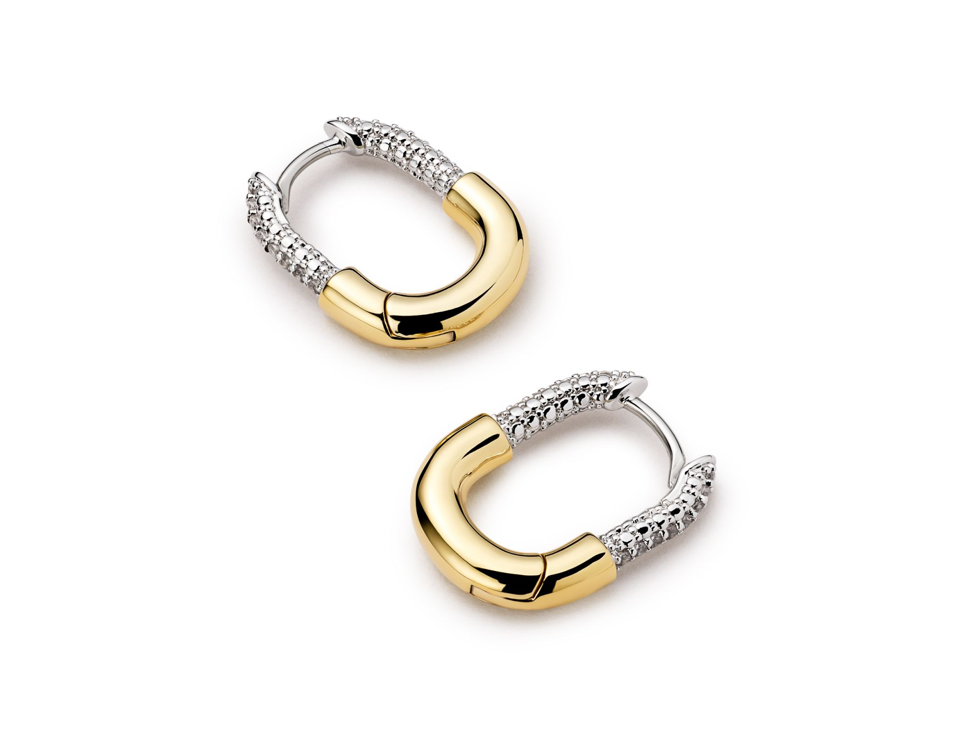 Mini Micropave Gold Brynley Hoops — Image 5
