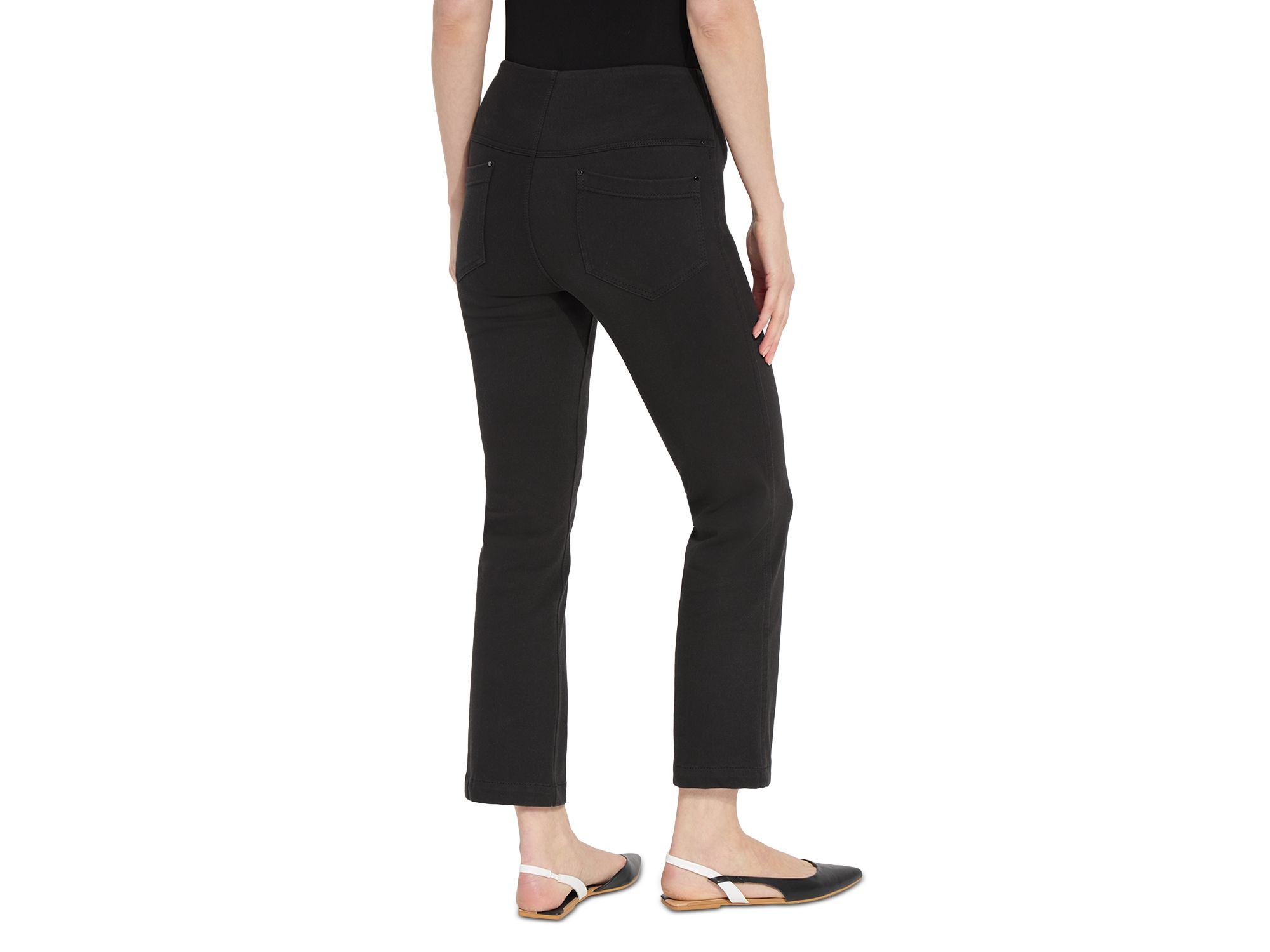High Rise Ankle Baby Bootcut Jeans in Black — Image 4