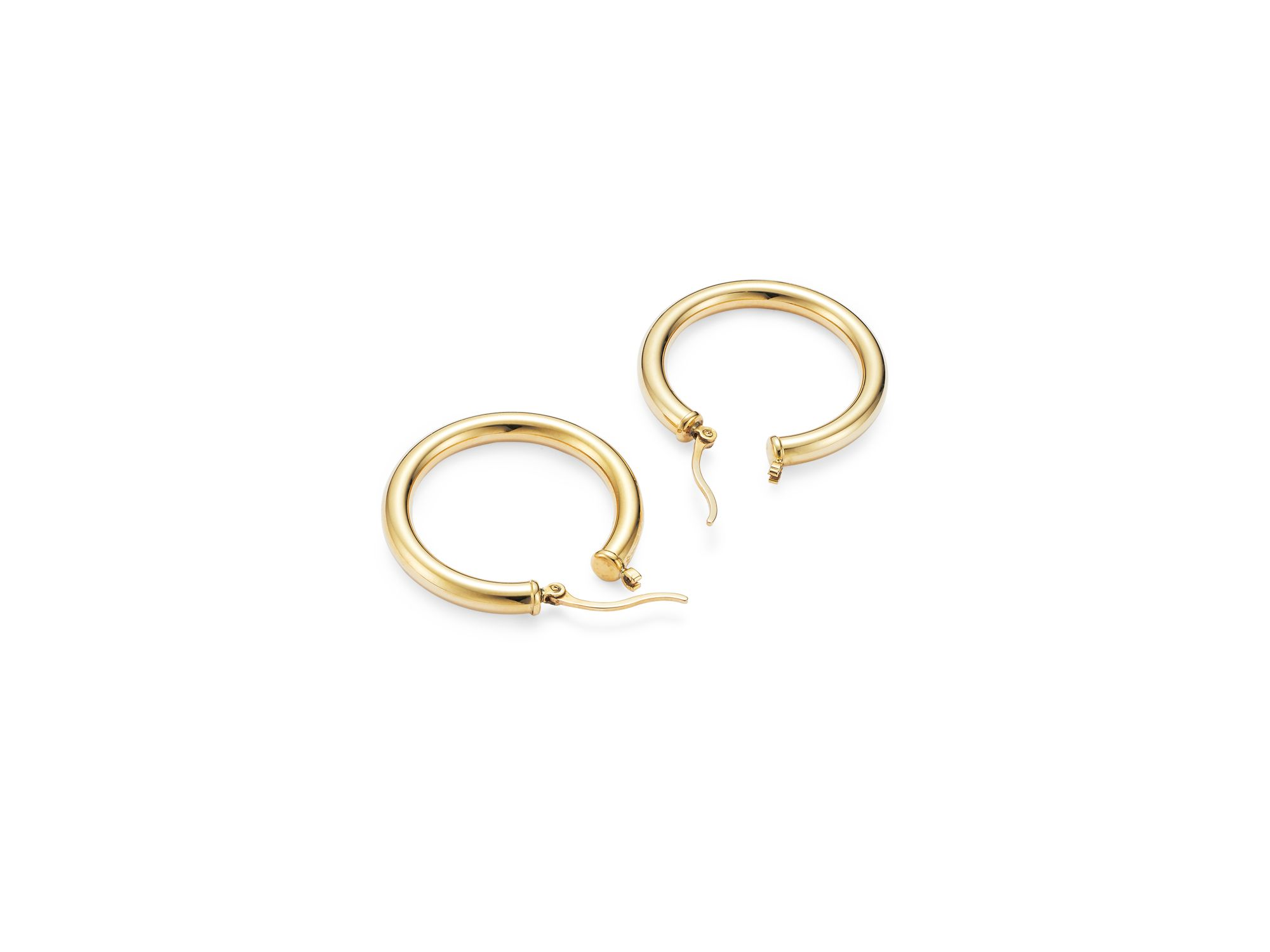 14K Yellow Gold Tube Hoop Earrings — Image 6