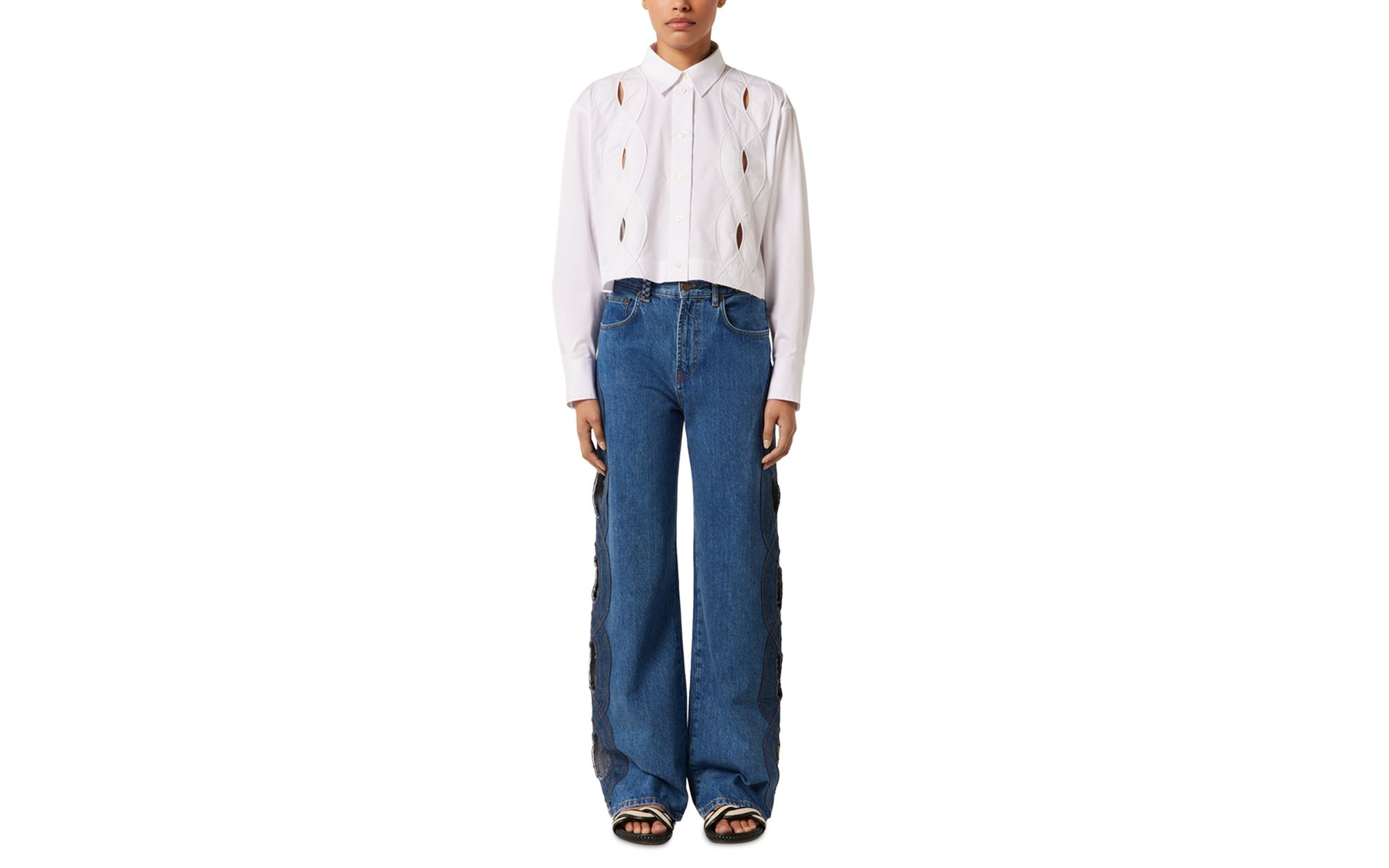 Pouja High Rise Wide Leg Jeans in Blue — Image 5