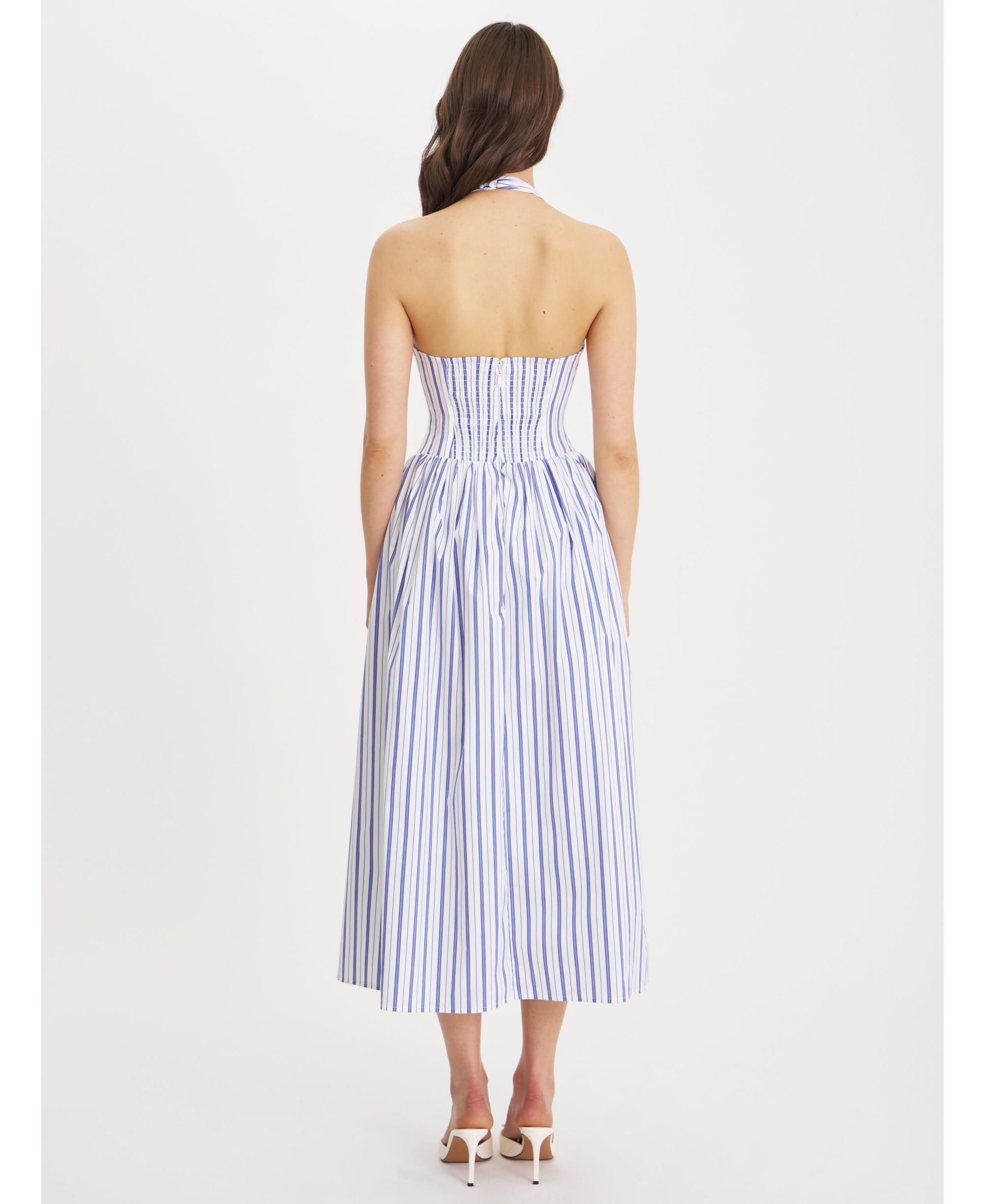 Mackenna Stripe Halter Smock Back Maxi Dress — Image 9