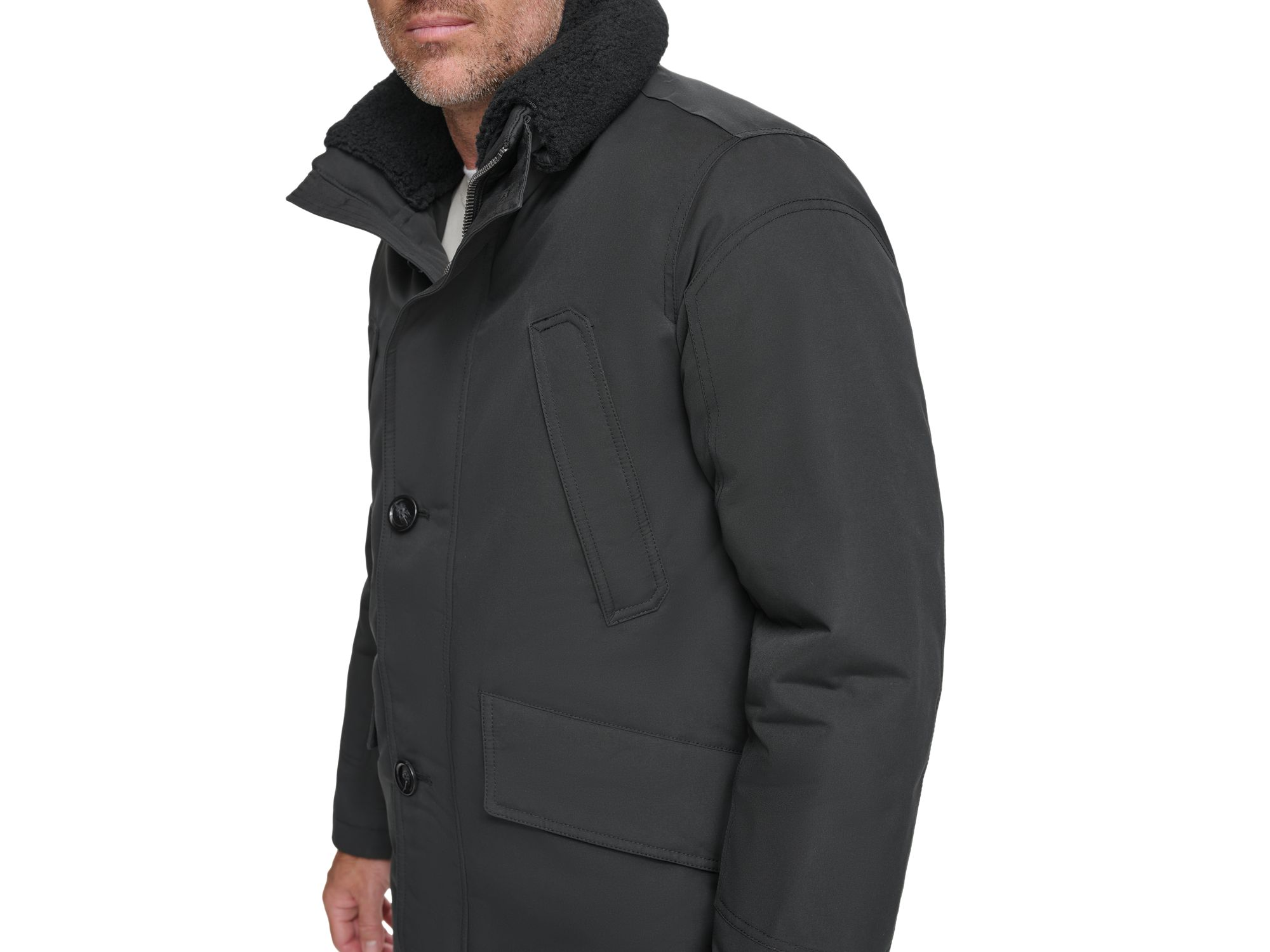 Wittstock Removable Sherpa Fleece Trimmed Waxed Jacket — Image 3