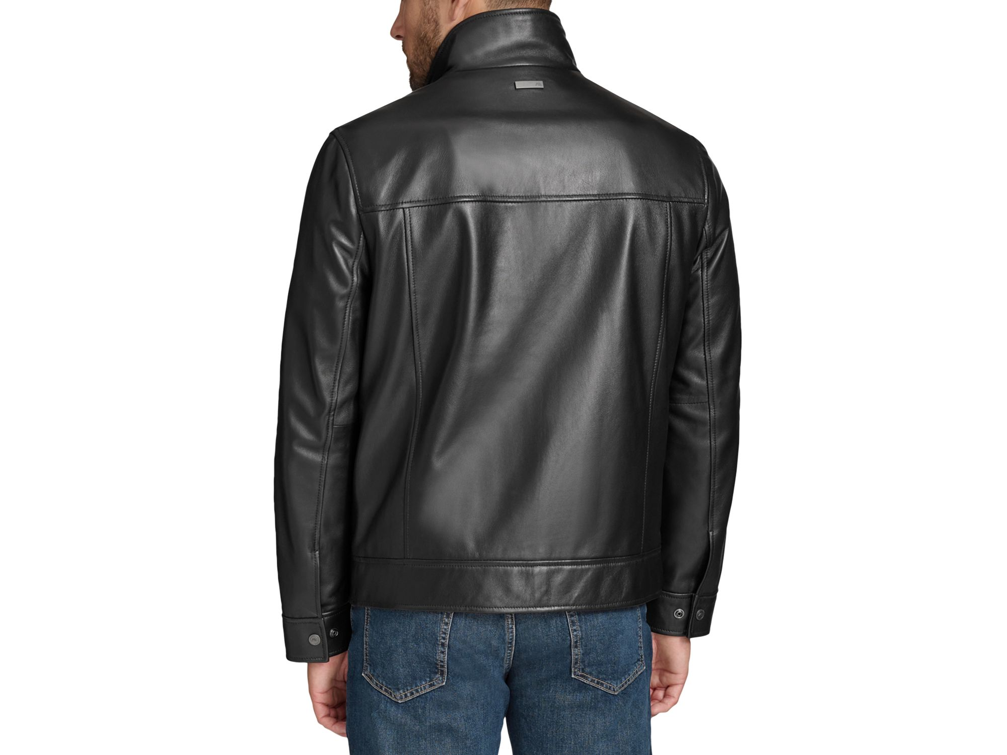 Winton Leather Bomber Jacket — Image 4