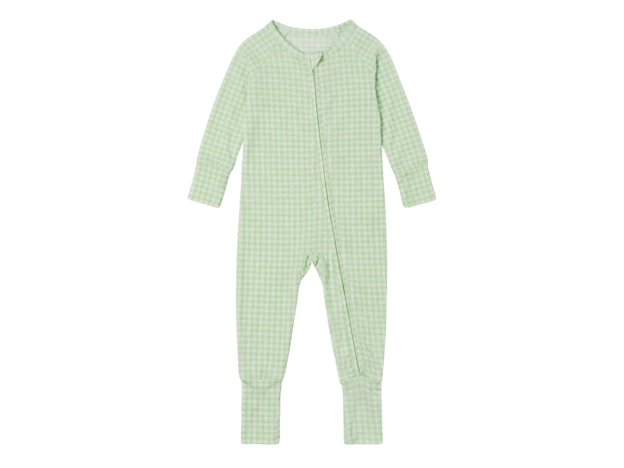 Boys' Pistachio Gingham Bamboo Sleeper - Baby — Image 5