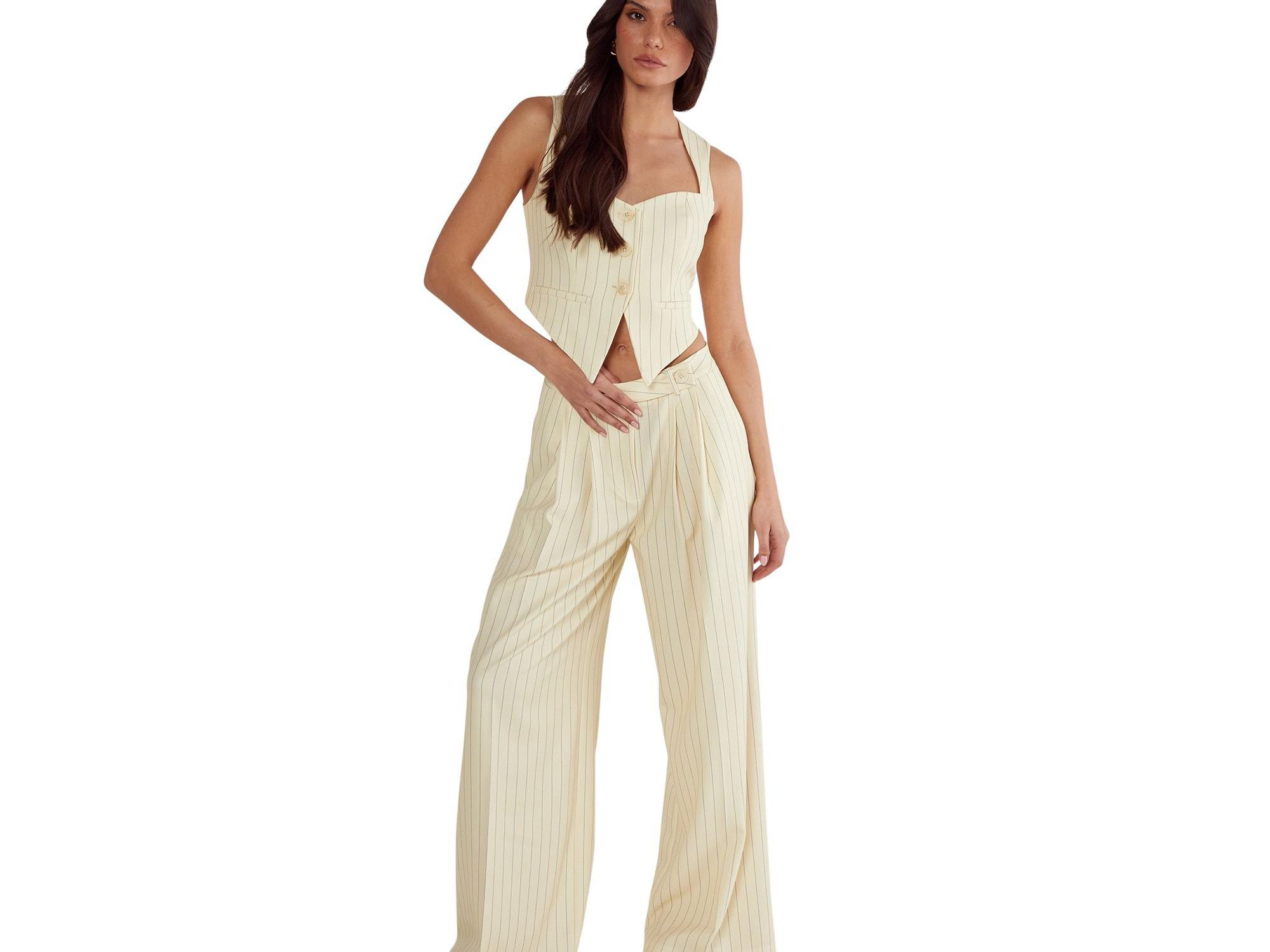 Pinstripe Tailored Pants — Image 3