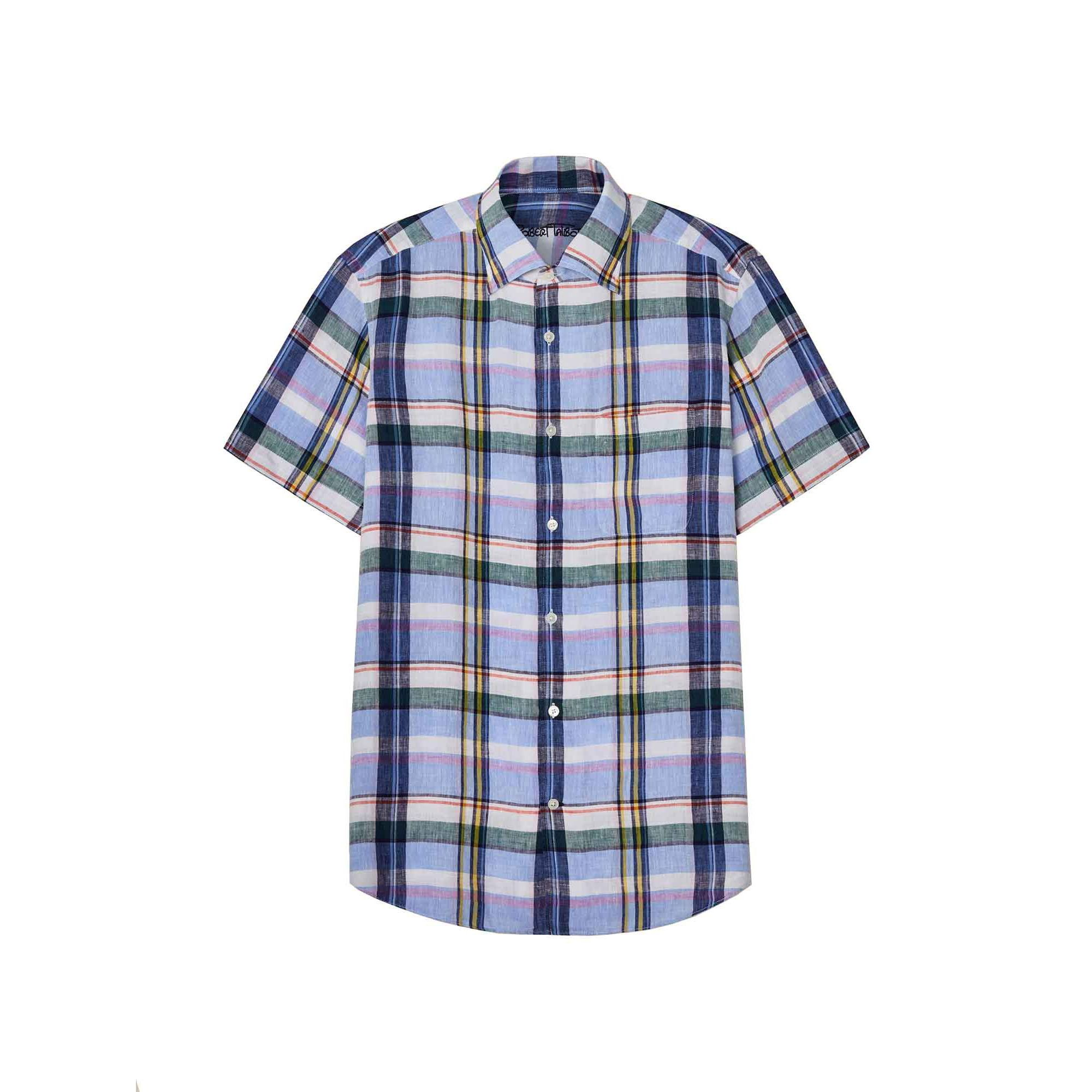 Morgan Plaid Linen Short Sleeve Shirt — Image 5