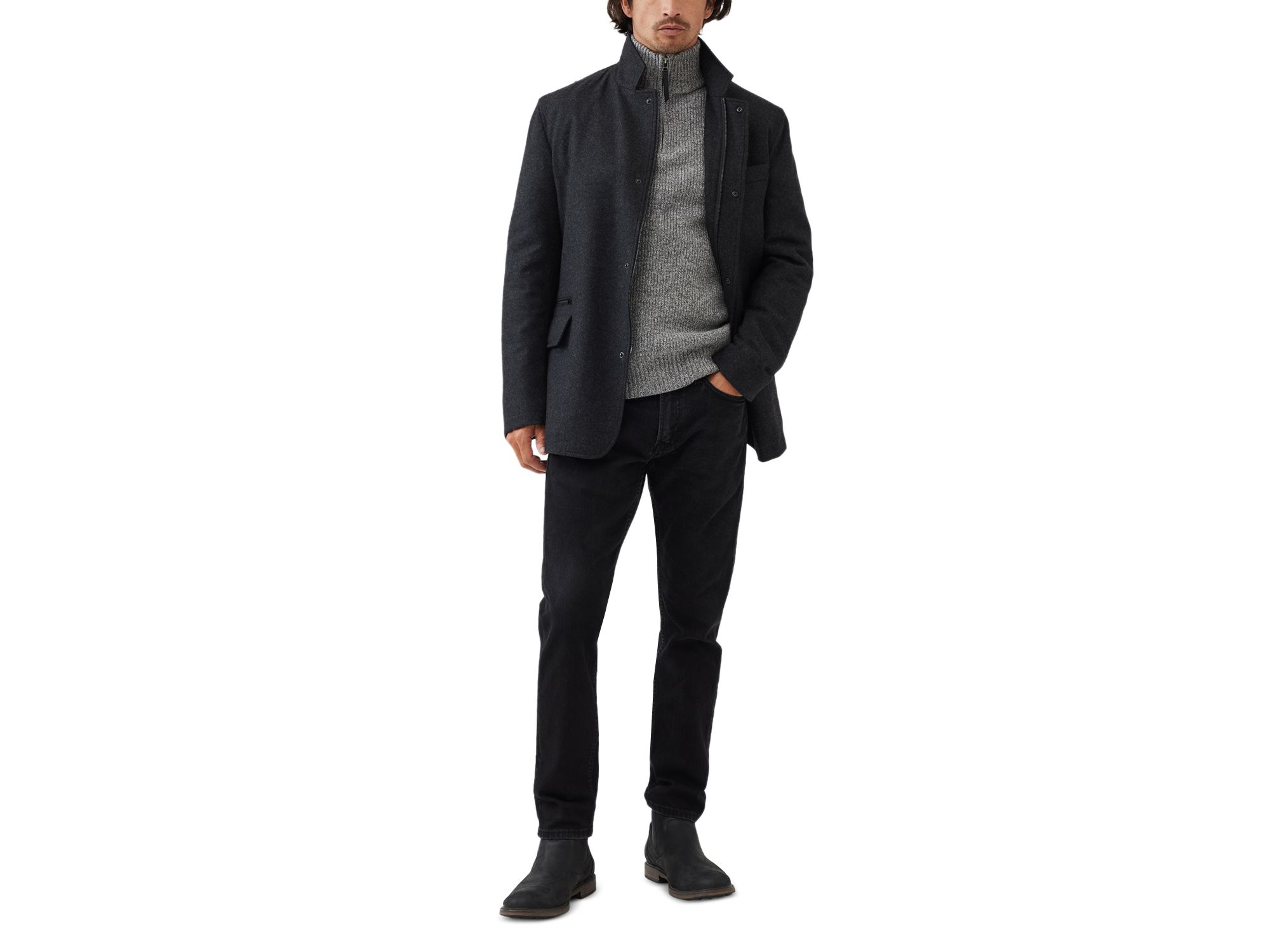 Hira Slim Jeans in Coal — Image 5
