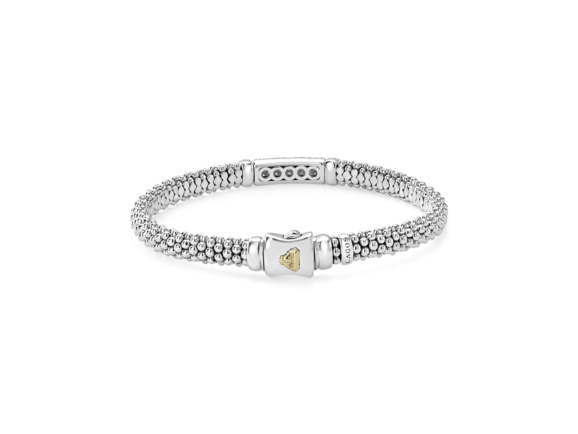 18K Gold & Sterling Silver Diamond Lux Pavé Station Bracelet, 6mm — Image 7