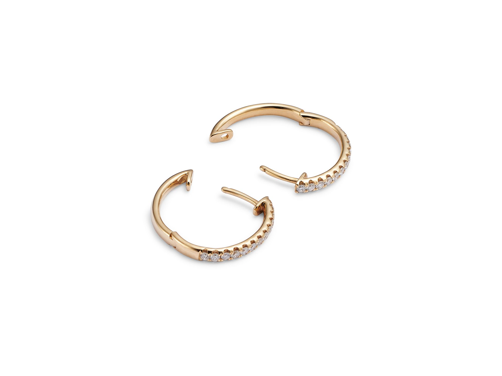 Diamond Hoop Earrings in 14K Yellow Gold, 0.40 tcw — Image 4