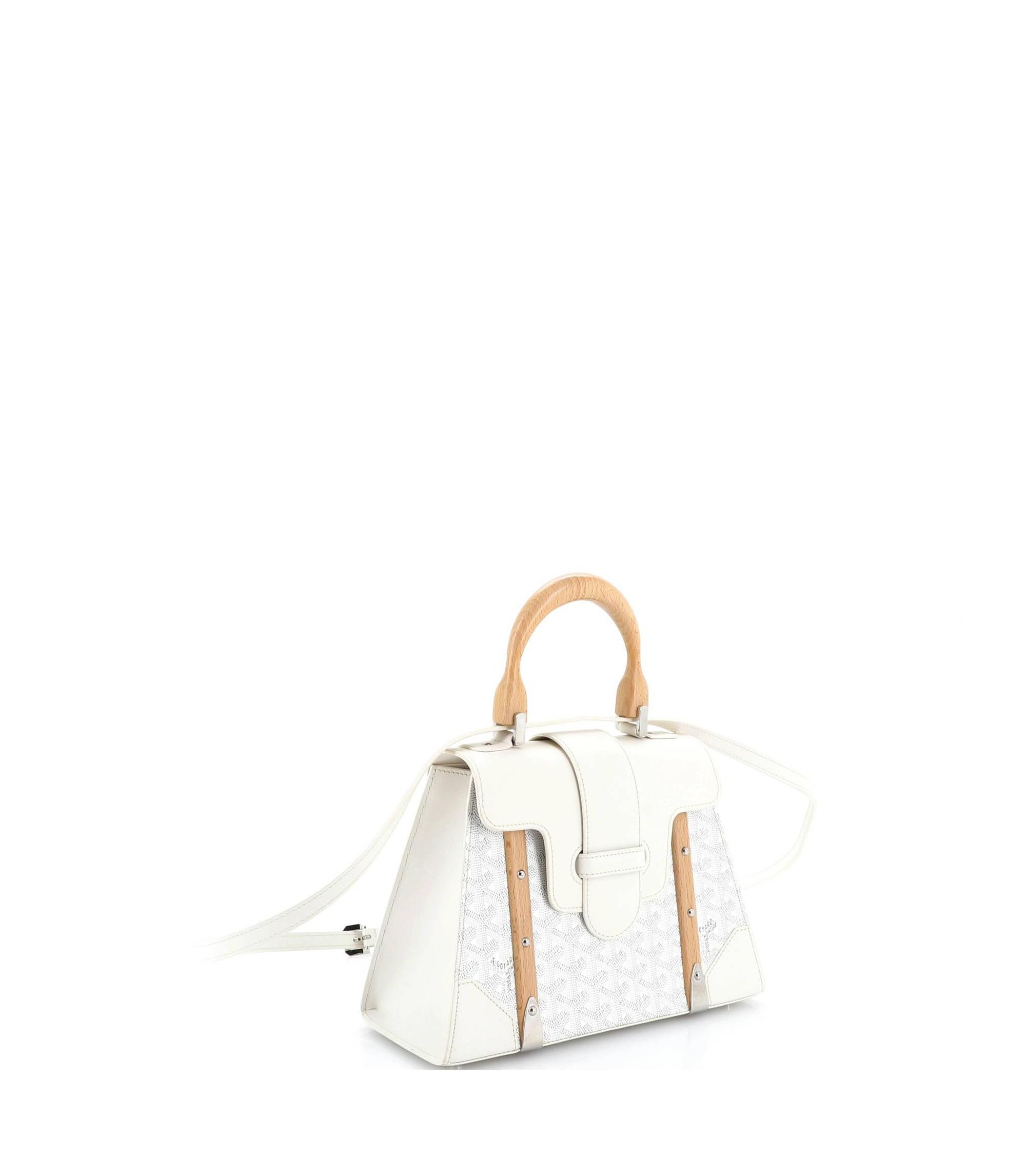 PM Saigon Top Handle Bag Coated Canvas with Leather — Image 4