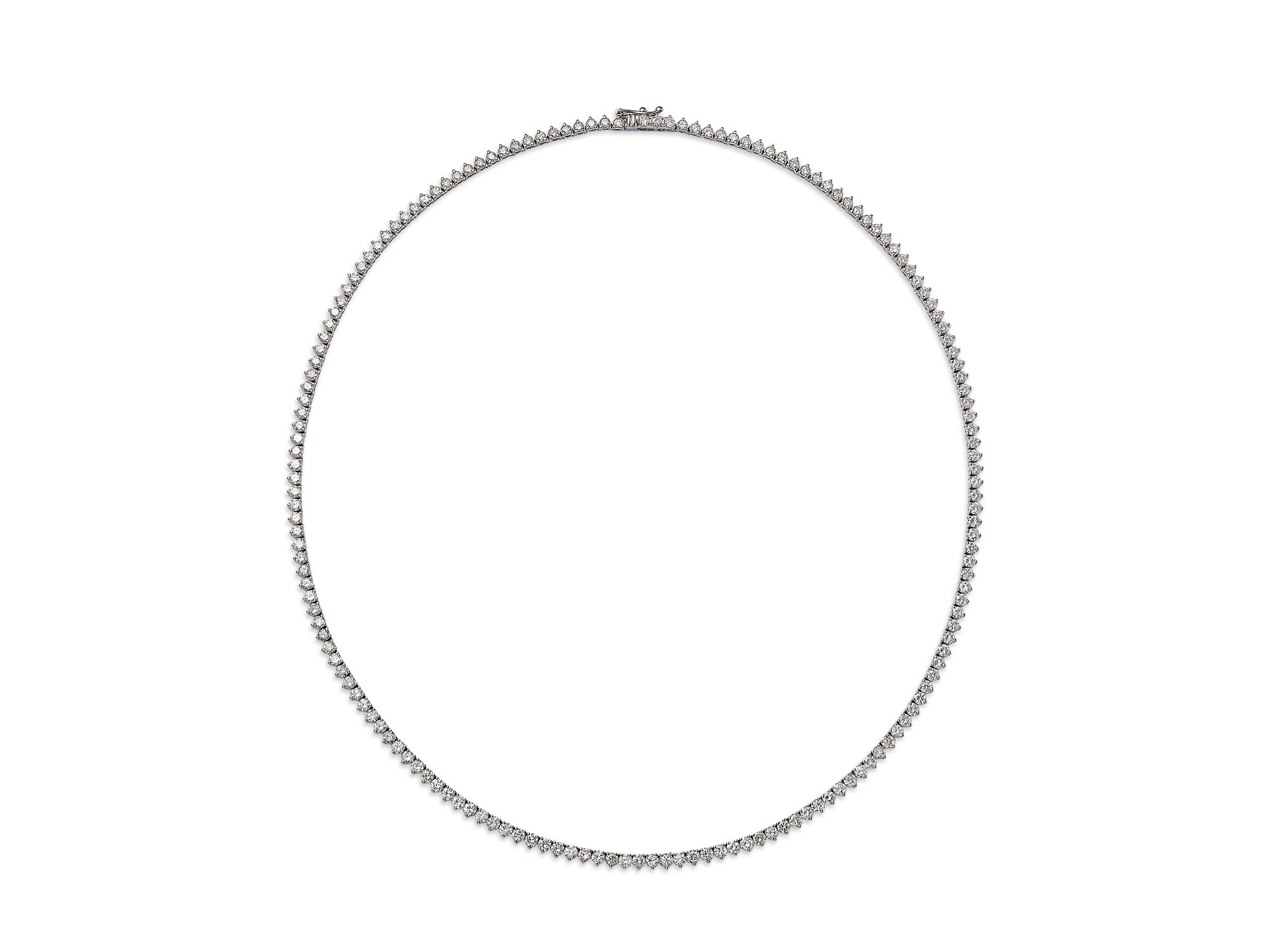Diamond Classic 3-Prong Tennis Necklace in 14K White or Yellow Gold, 8.0 tcw — Image 4