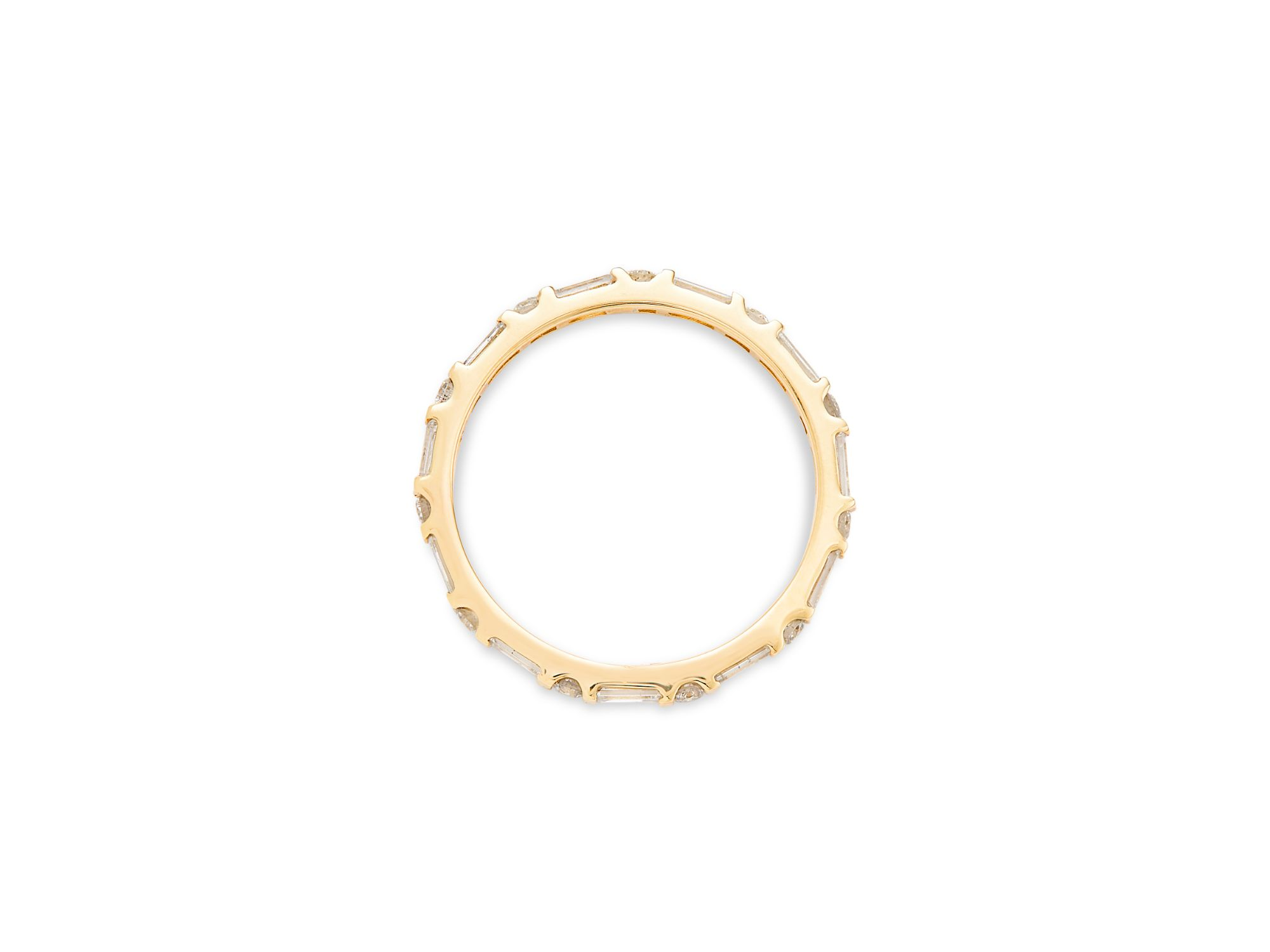Diamond Baguette & Round Eternity Band in 14K Yellow Gold, 0.70 tcw — Image 3