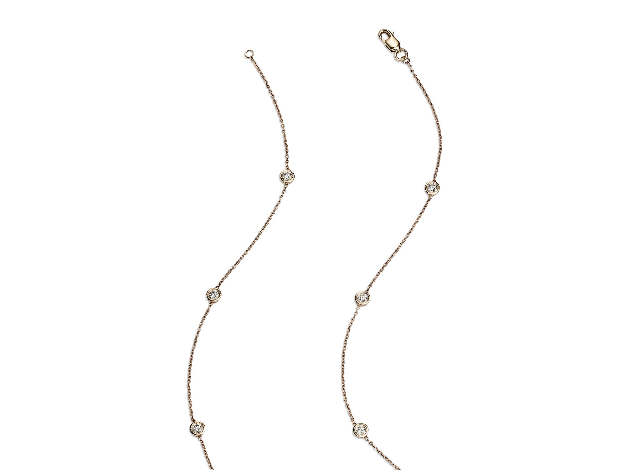 Diamond Station Necklace in 14K Yellow Gold, 1.0 tcw — Image 3