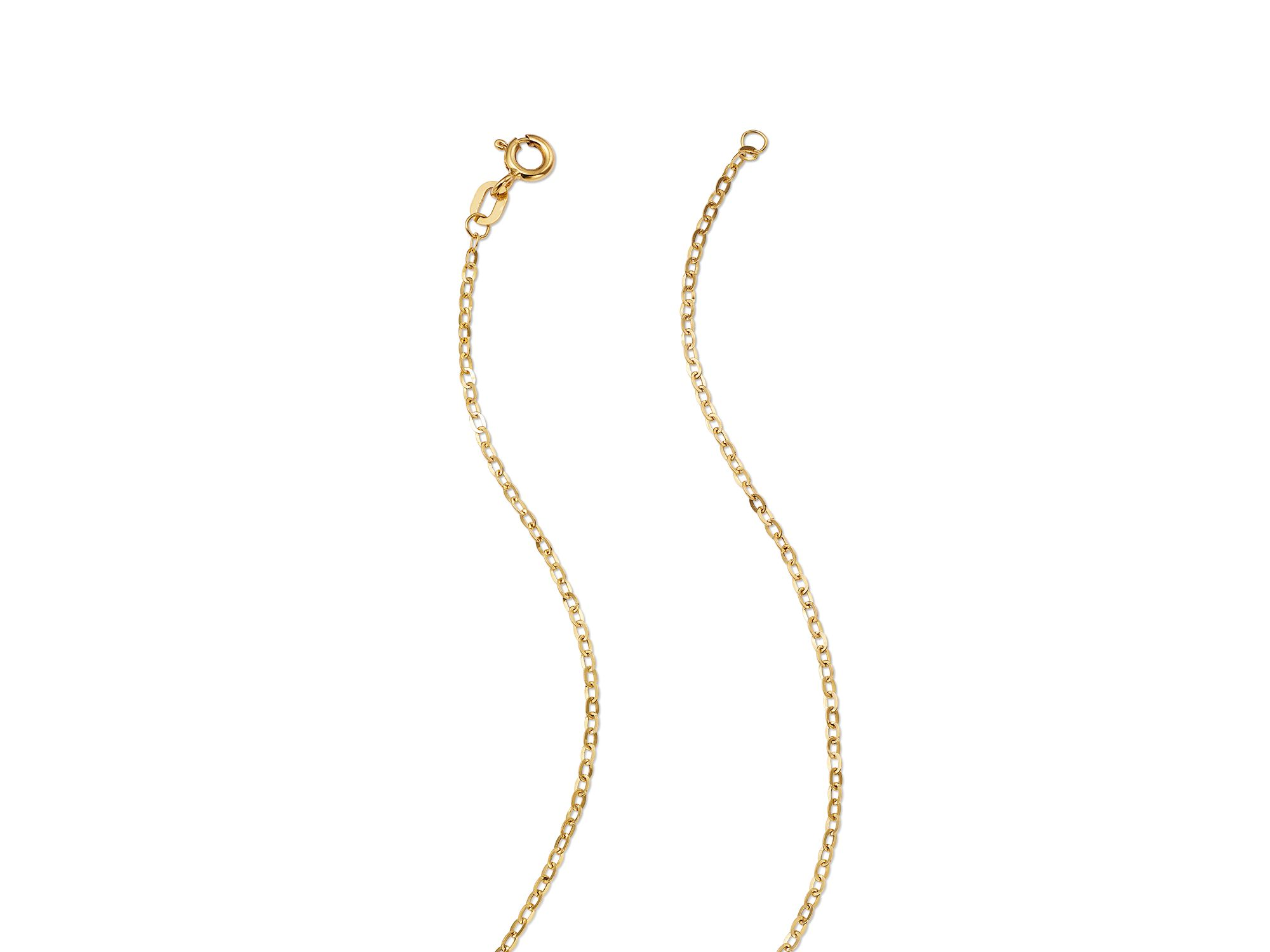 Flat Rolo Link Chain Necklace in 14k Yellow Gold — Image 3