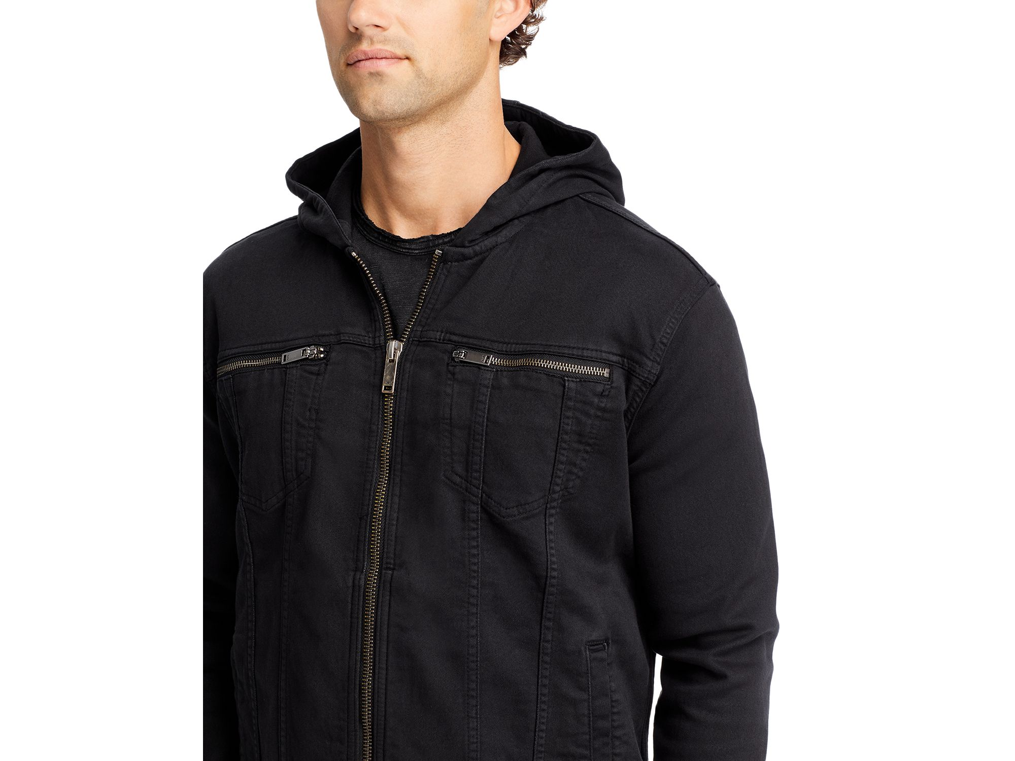 Hooded Zip-Front Knit Jacket — Image 3