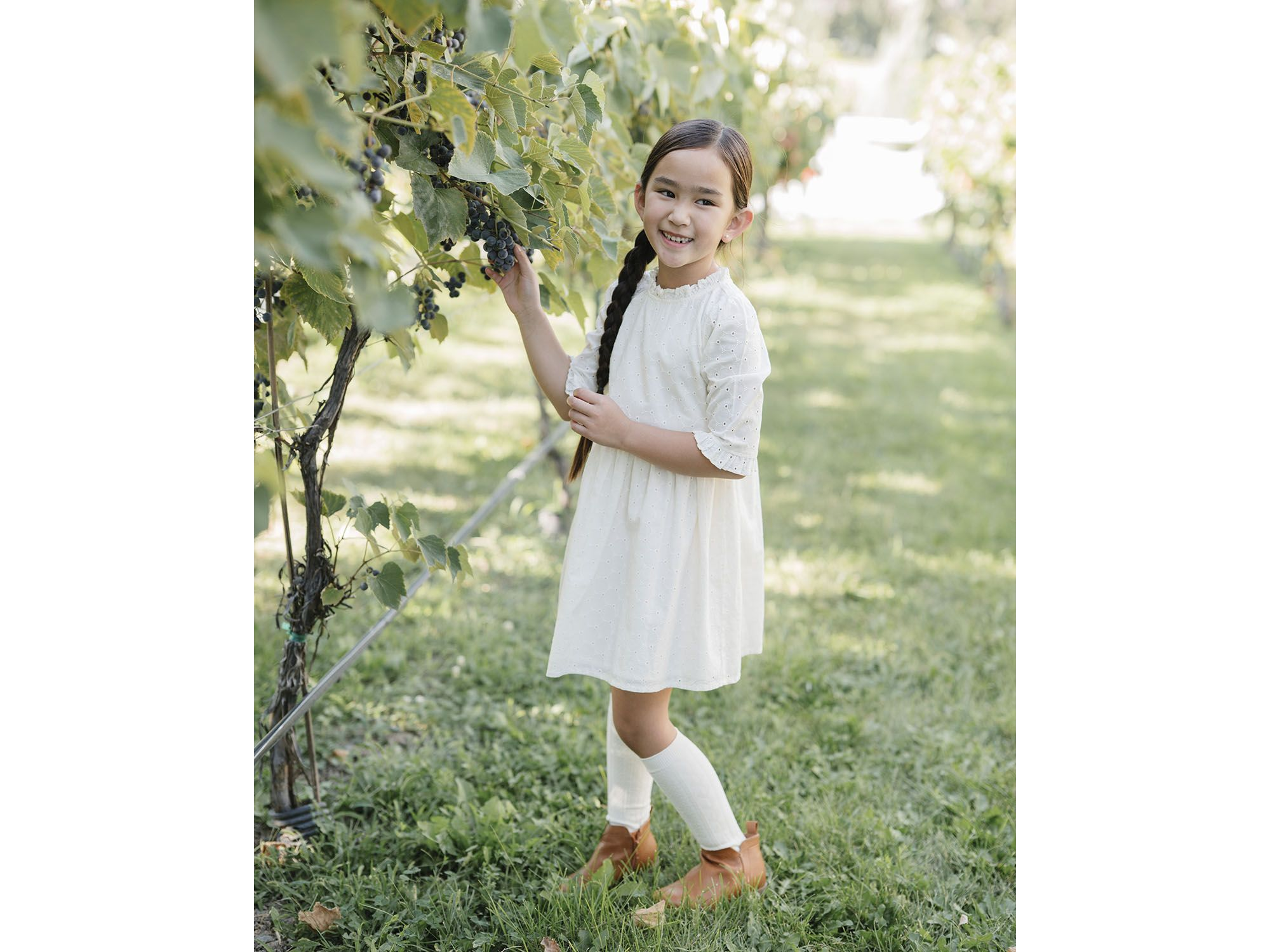 Girls' Organic Flutter Sleeve Tiered Eyelet Dress - Little Kid, Big Kid — Image 3