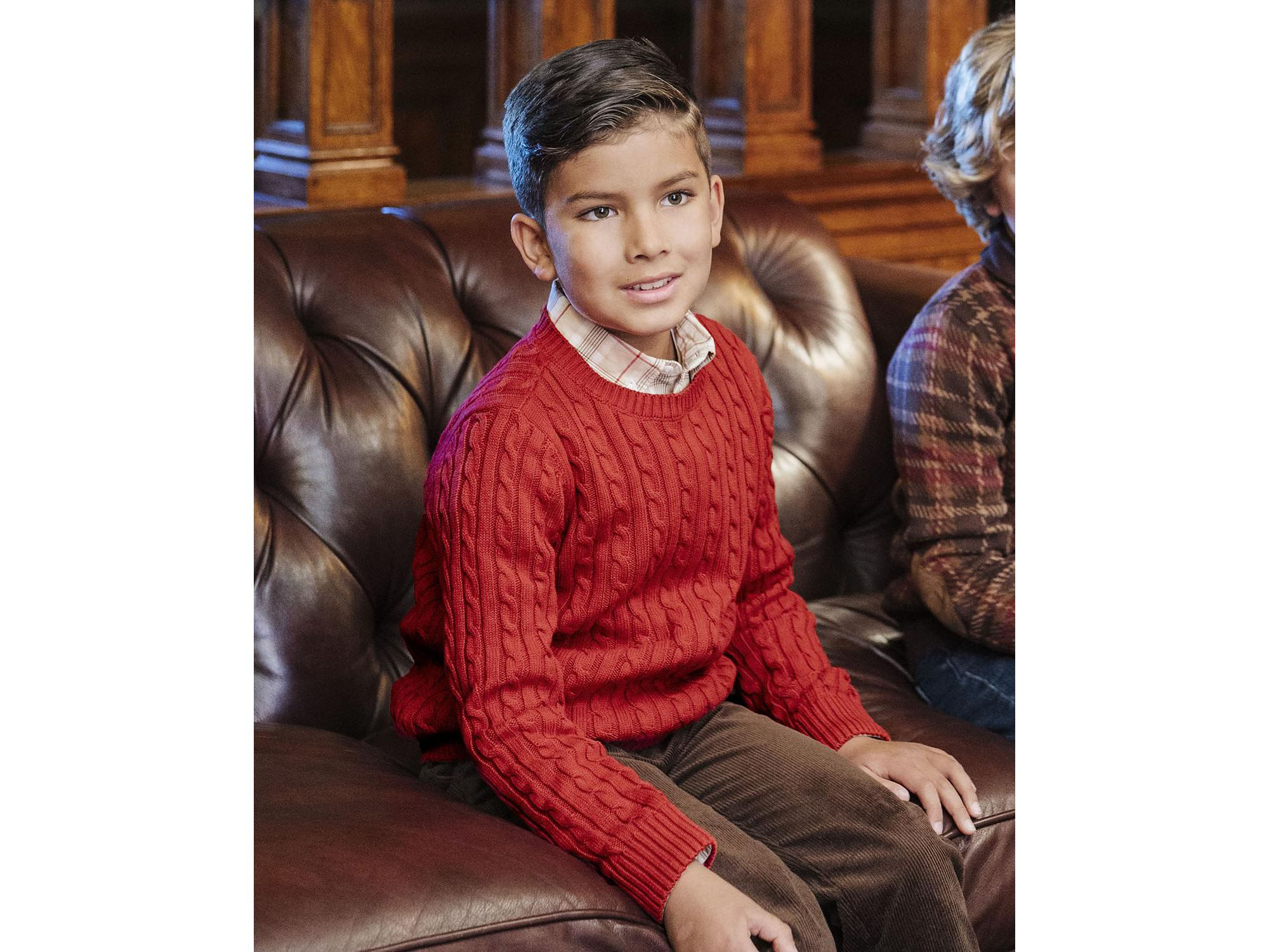 Boys' Organic Cable Crewneck Pullover Sweater - Little Kid, Big Kid — Image 3