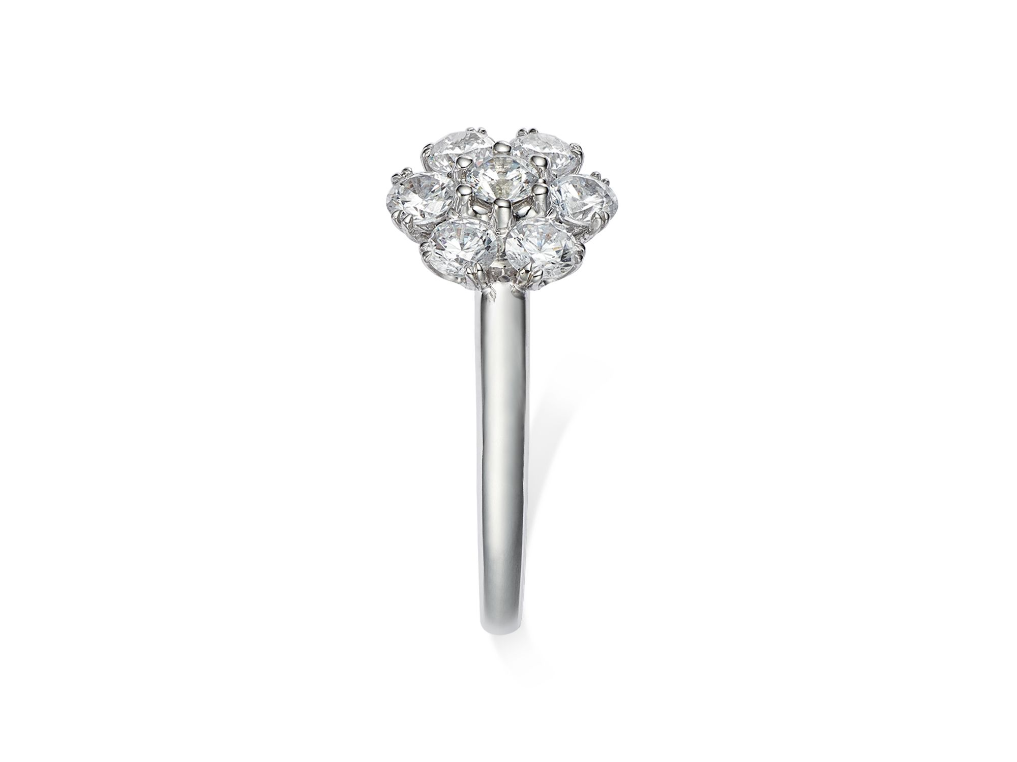 Certified Diamond Flower Ring in 14K White Gold featuring diamonds with the DeBeers Code of Origin, 0.75 tcw — Image 3