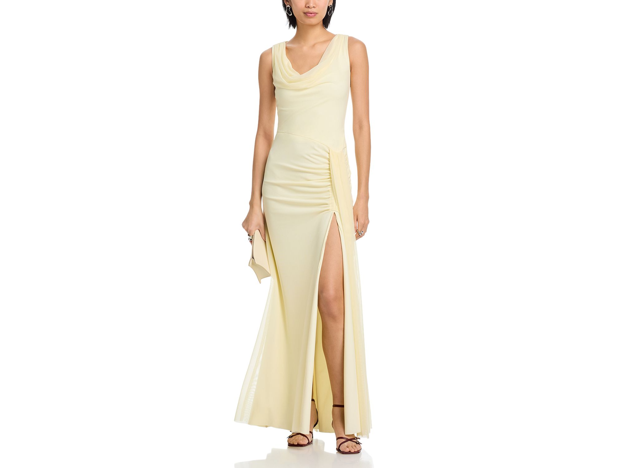 Cowl Neck Mesh Dress - Exclusive — Image 3