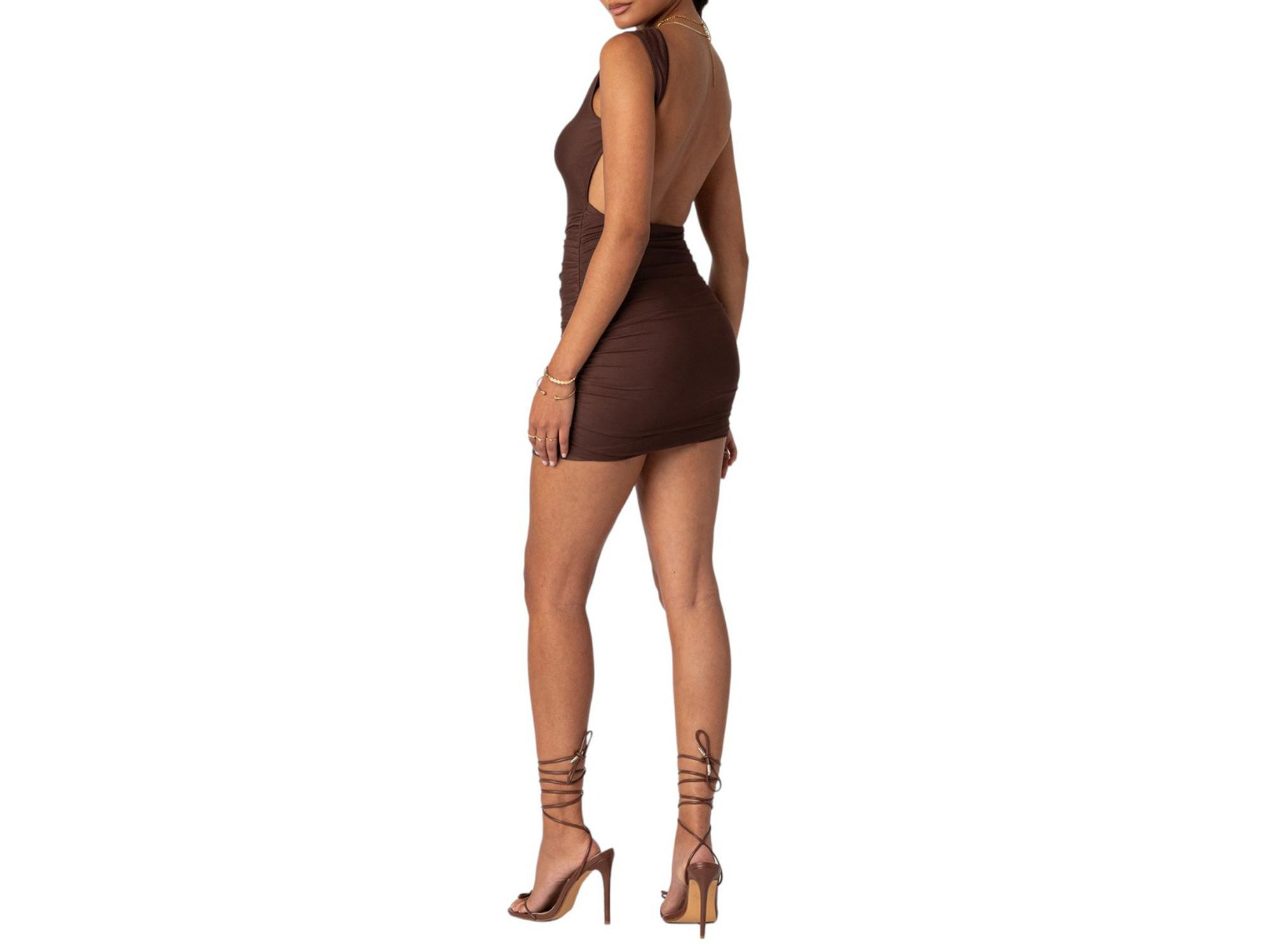 Mikey Ruched Open Back Mini Dress — Image 4