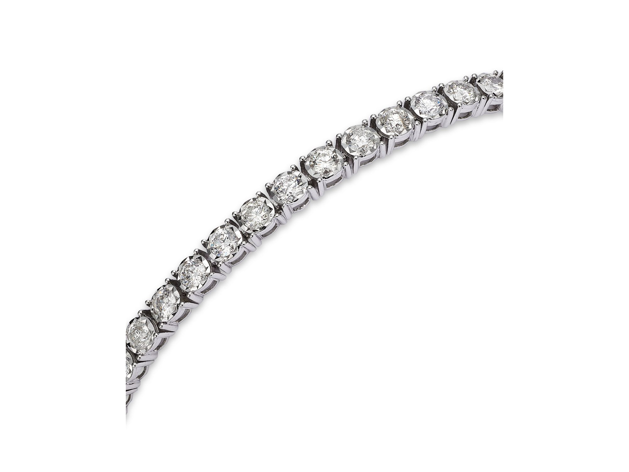 Diamond Tennis Bracelet in 14K White Gold, 4.0 tcw — Image 4