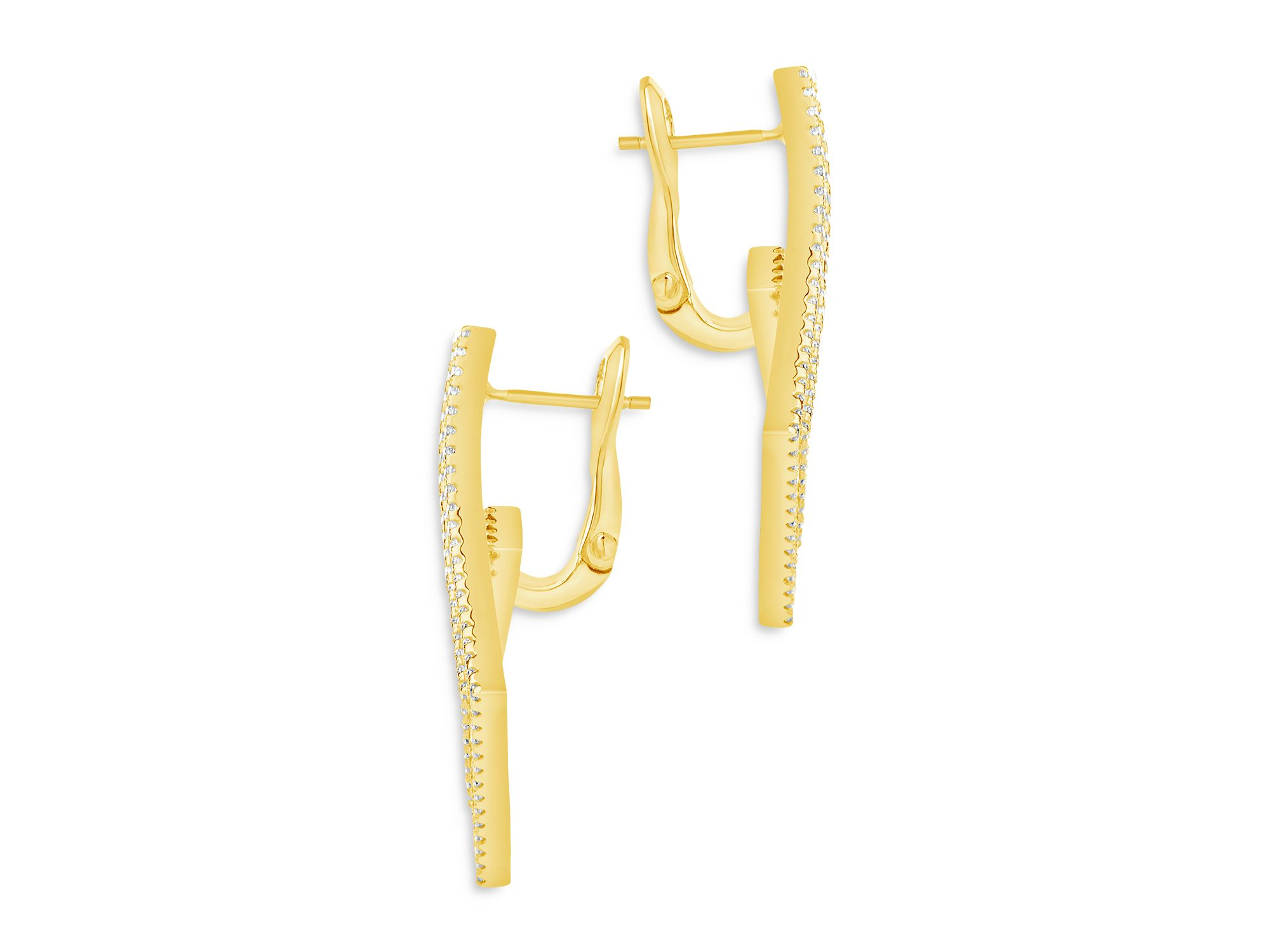 Amina Cubic Zirconia Drop Earrings in 14K Gold Plated — Image 4