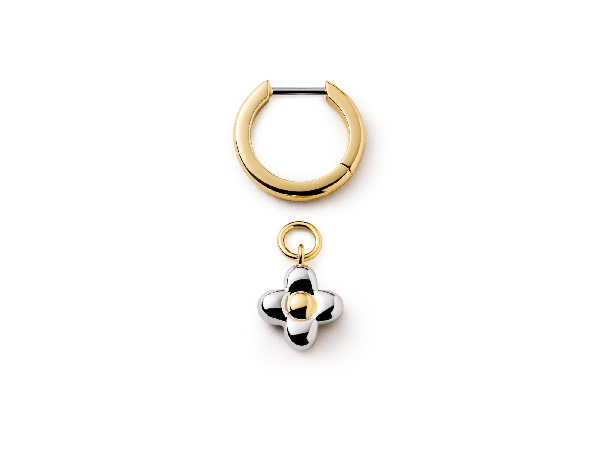 Gold Liora Hoops Flower Earrings — Image 5