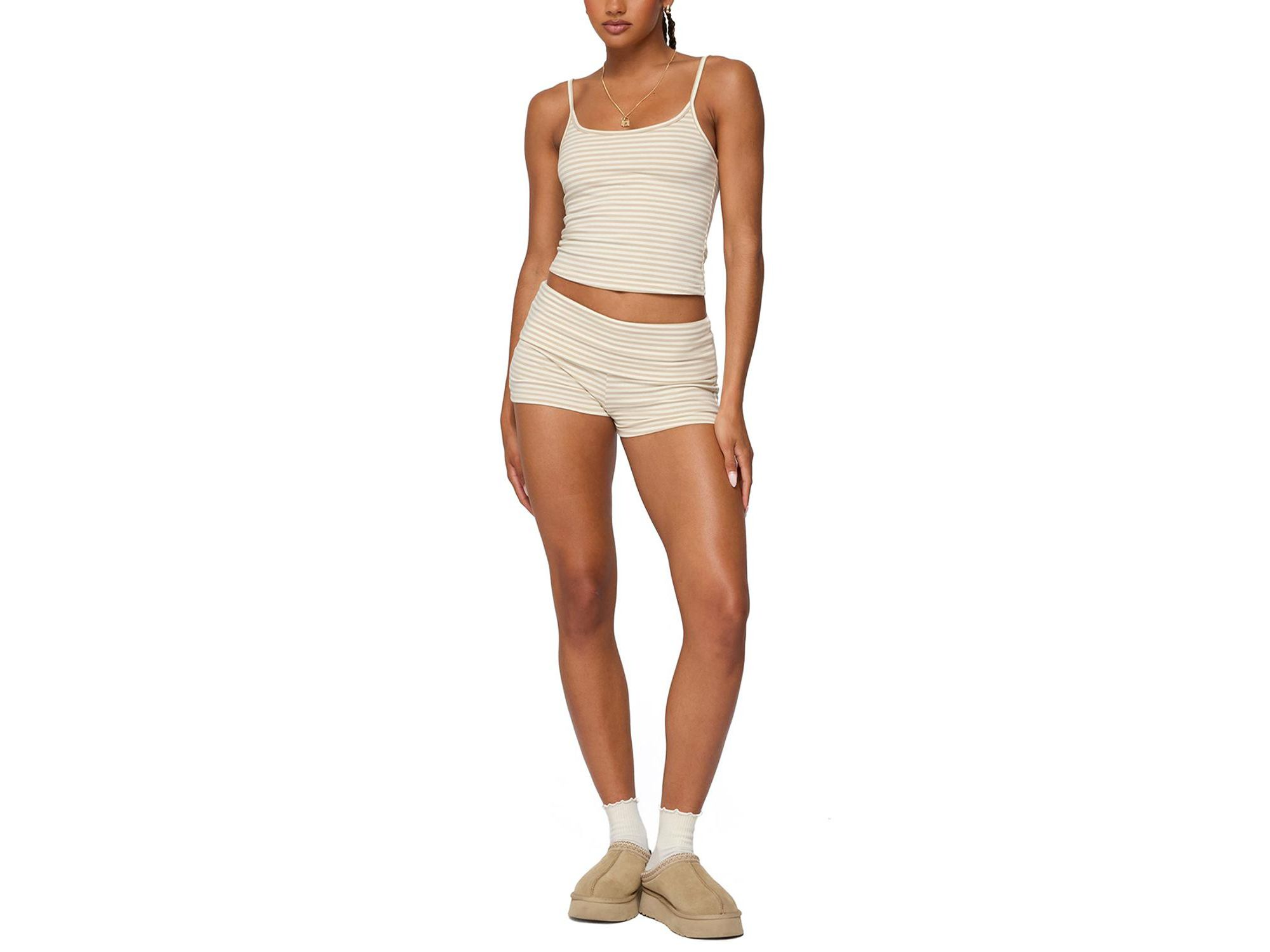Kodi Striped Fold Over Shorts — Image 3
