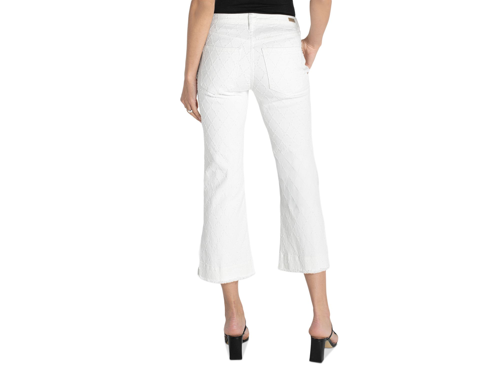 Hannah High Rise Crop Flare Jeans in White Diamond — Image 6