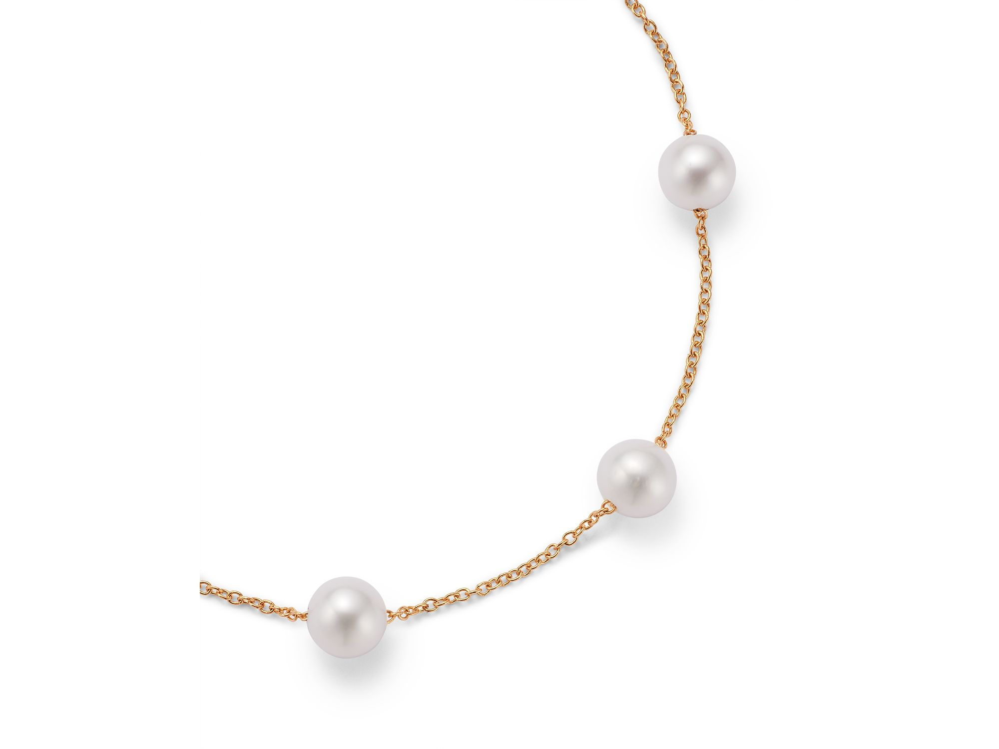 Cultured Freshwater Pearl Station Bracelet in 14K Yellow Gold — Image 3