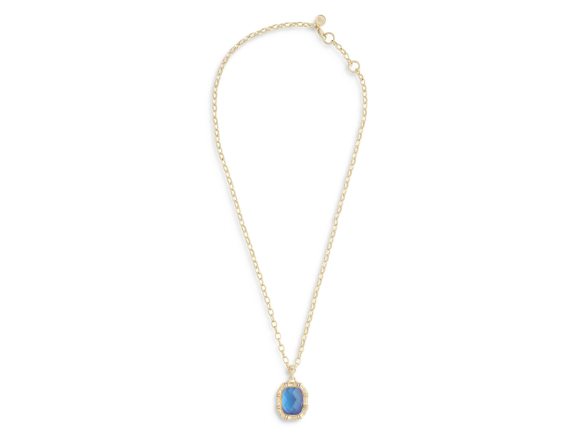 Bamboo Stone Pendant Necklace in 18K Gold Plated, 18"- 20" — Image 4