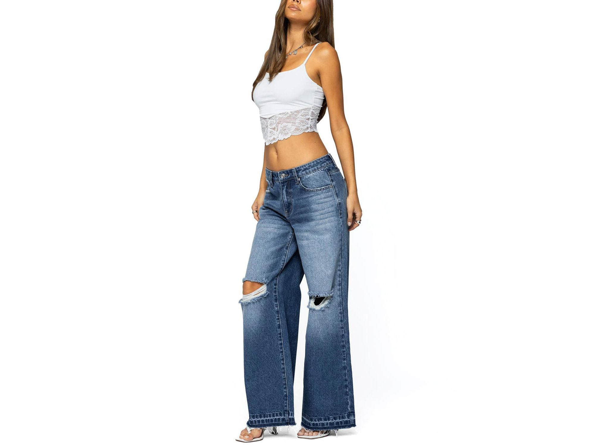 Xenia Distressed Low Rise Jeans — Image 3