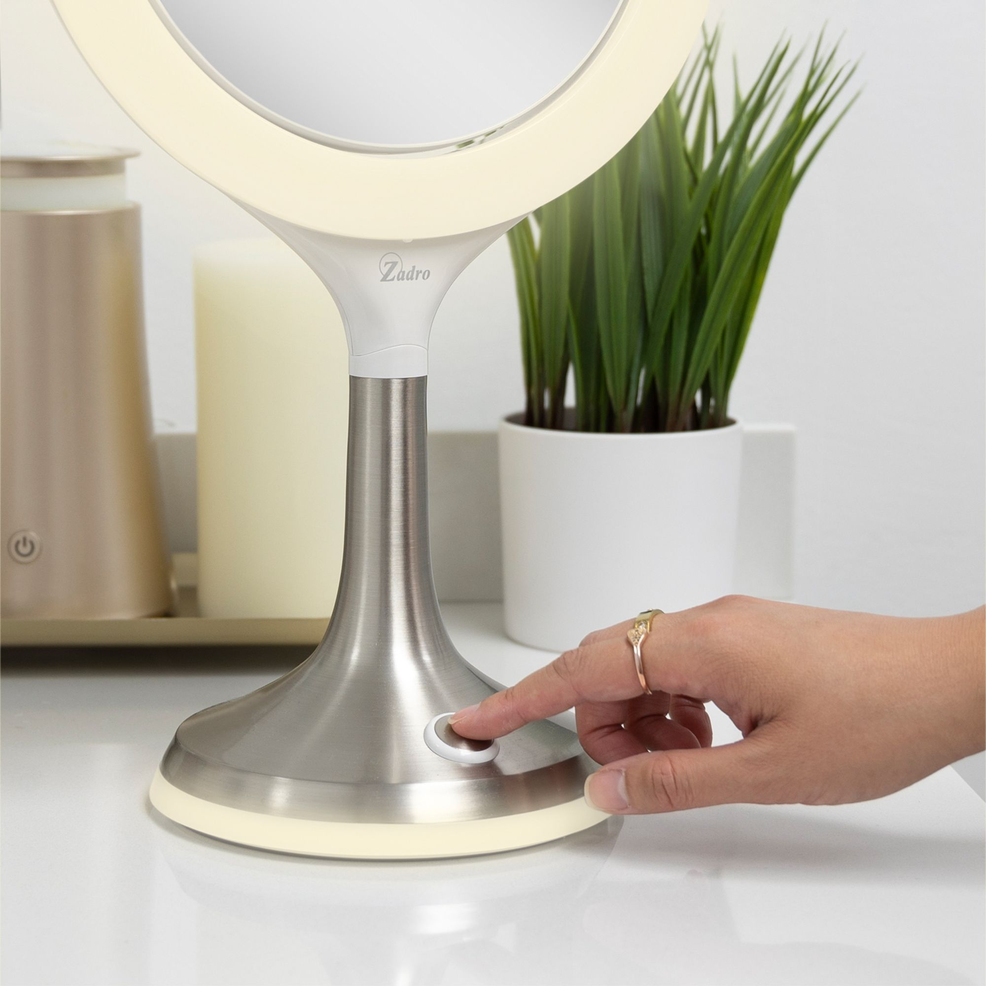 Mood Therapy UV Free LED Ring Light & Vanity Mirror, 8X/1X Magnification — Image 3