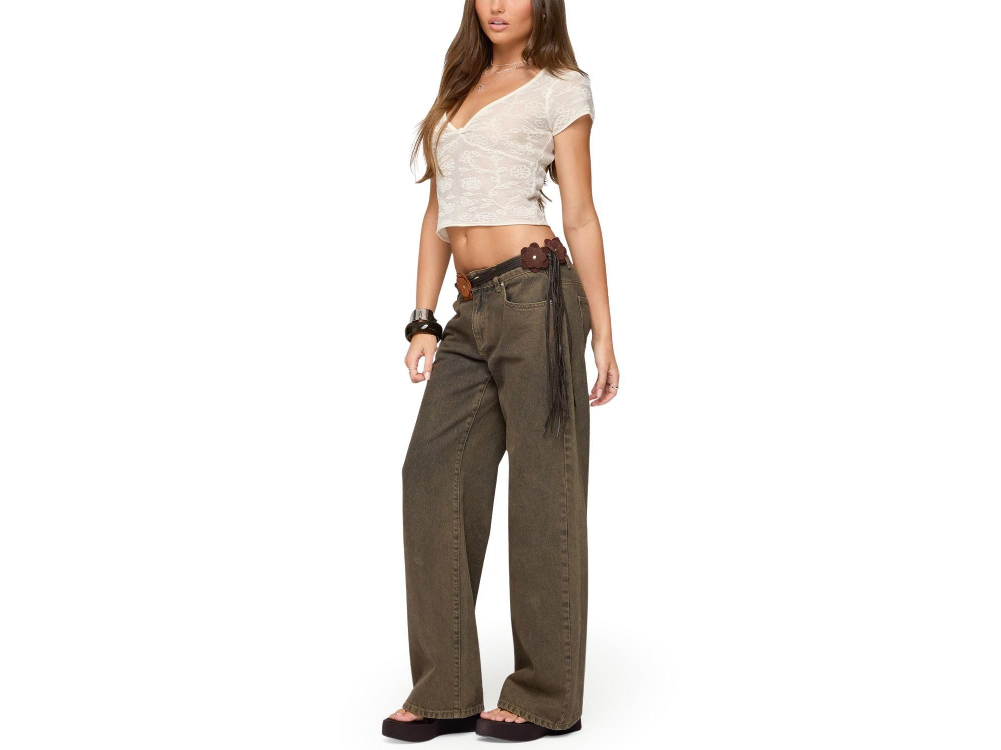 Kristal Twist Front V Neck Top — Image 3