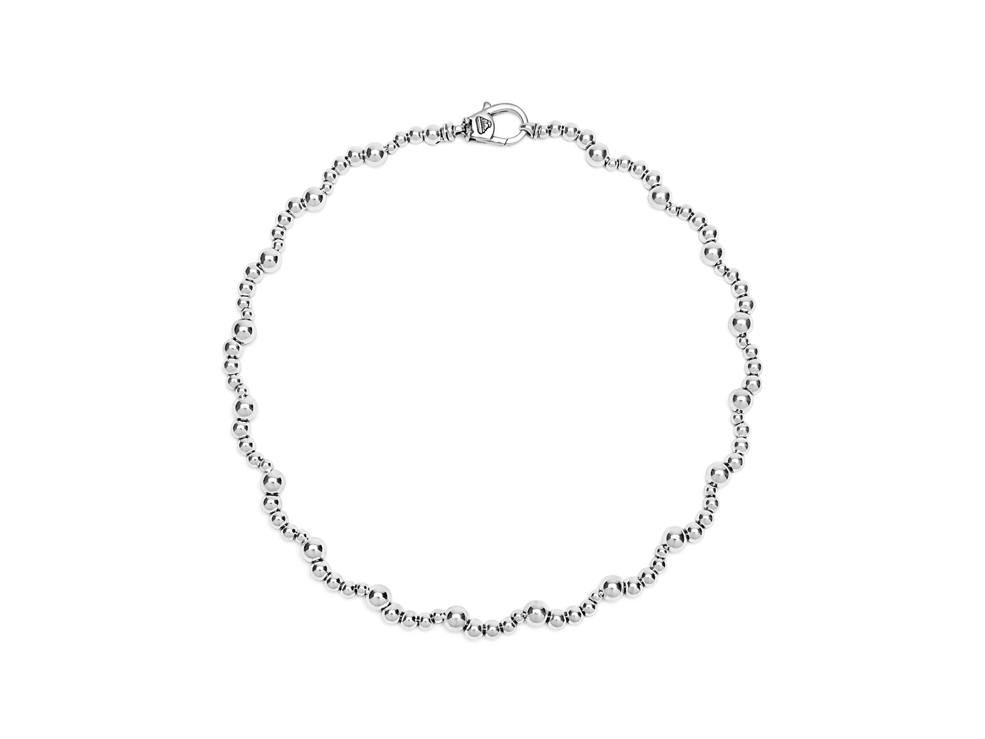 Sterling Caviar Bubbly Scalloped Beaded Collar Necklace, 18" — Image 4