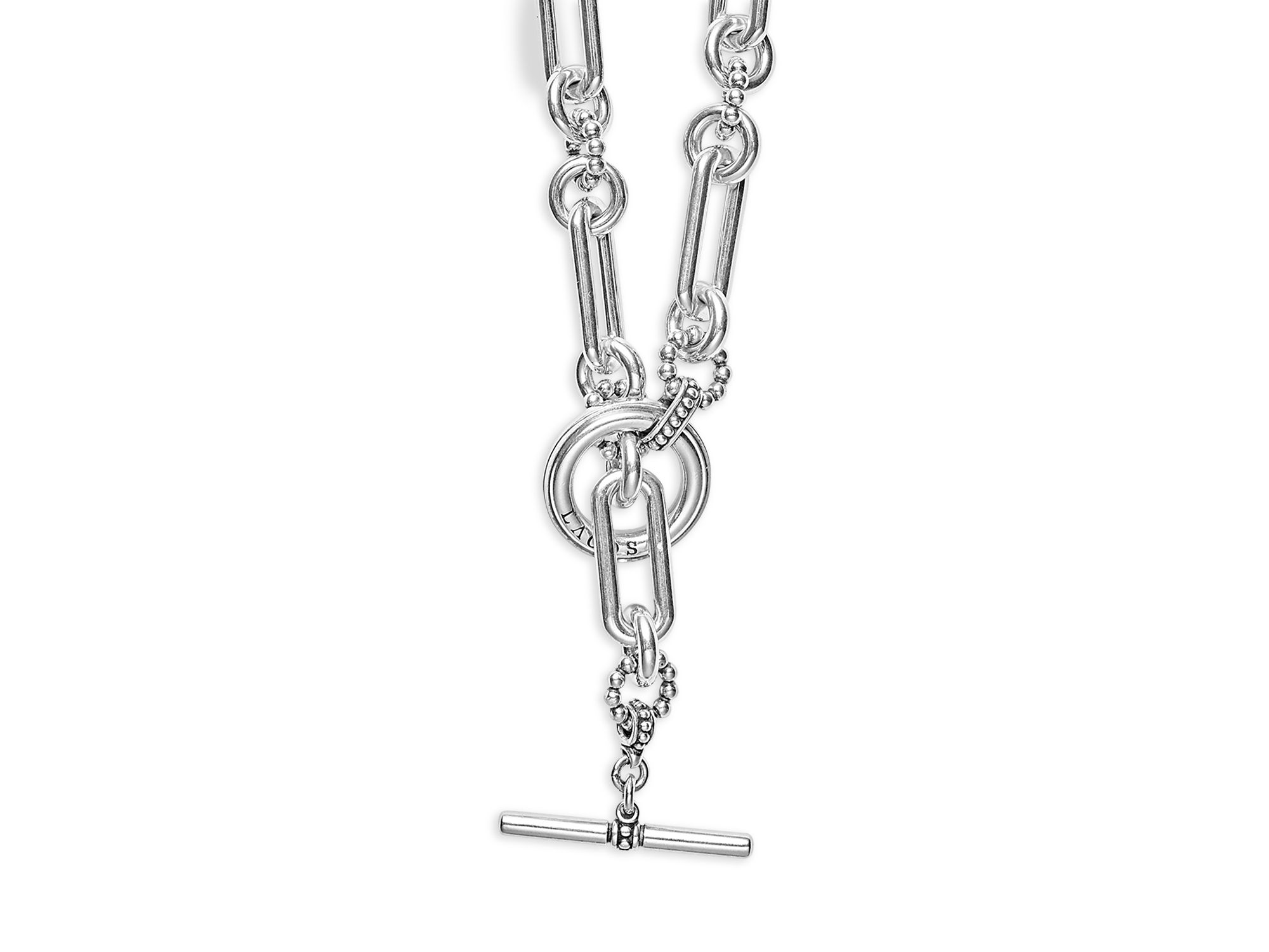 Sterling Signature Caviar Mixed Link Statement Necklaces — Image 4